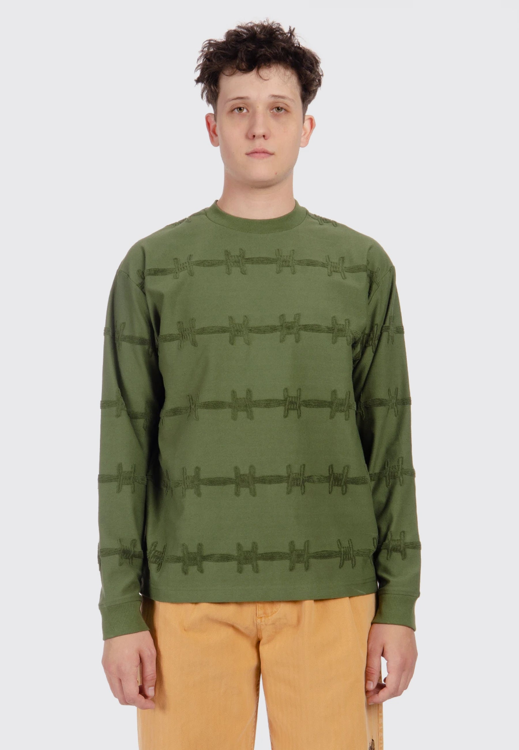 Barbed Wire Burnout Long Sleeve - olive