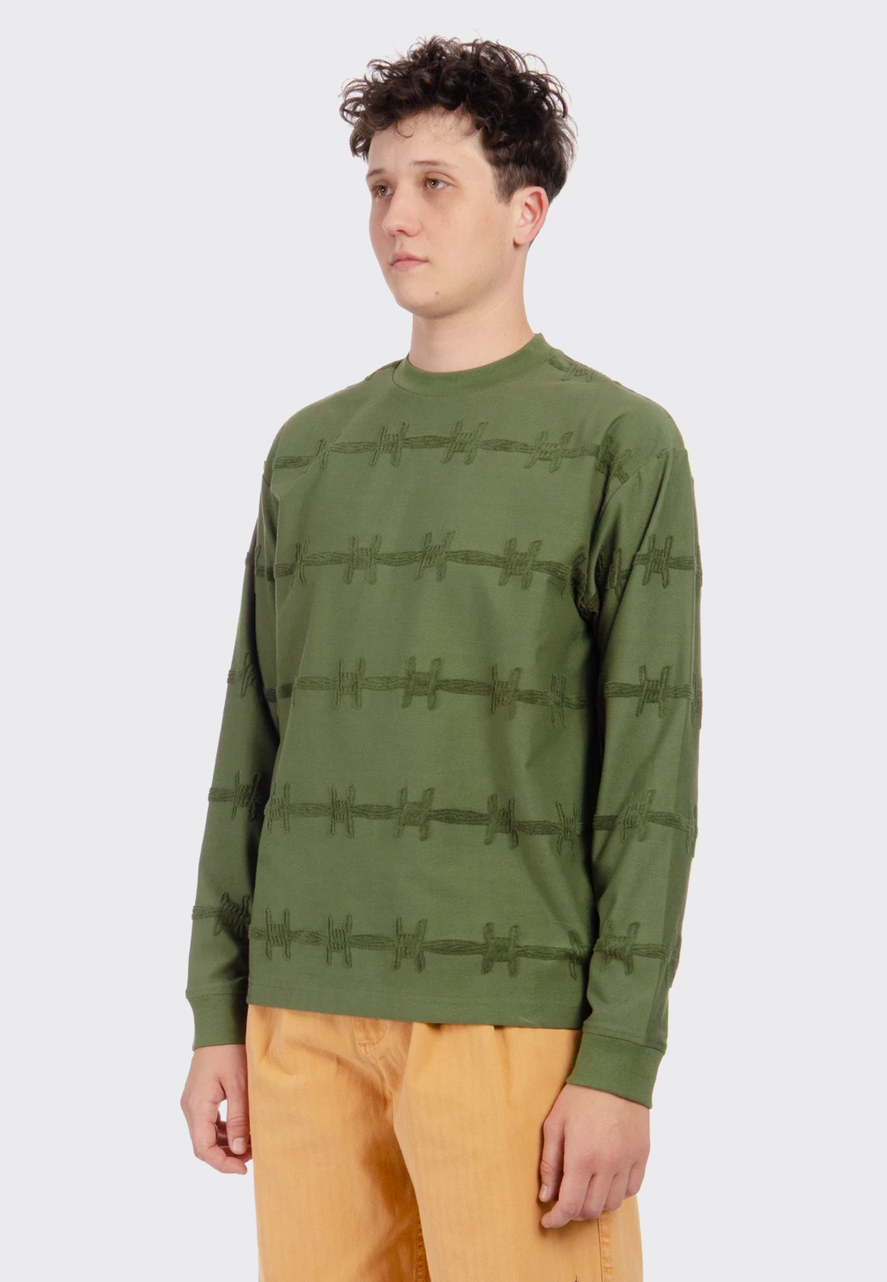 Barbed Wire Burnout Long Sleeve - olive