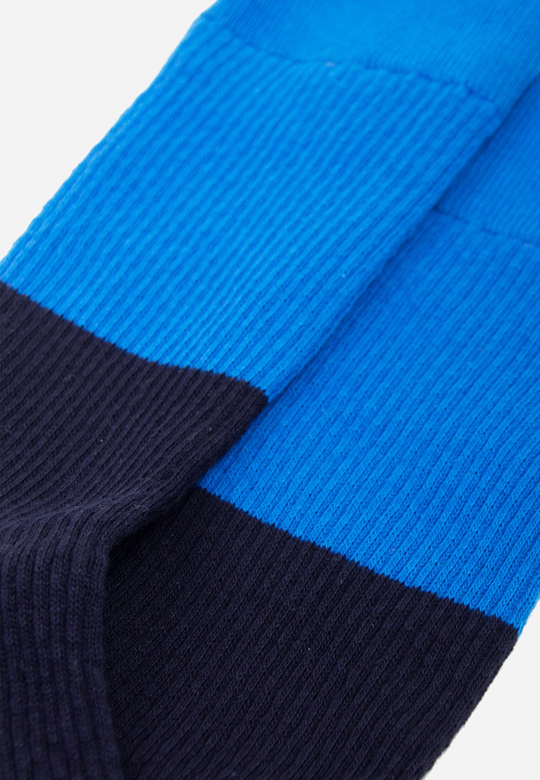 Bjarki Colour Block Texture Socks - dark navy