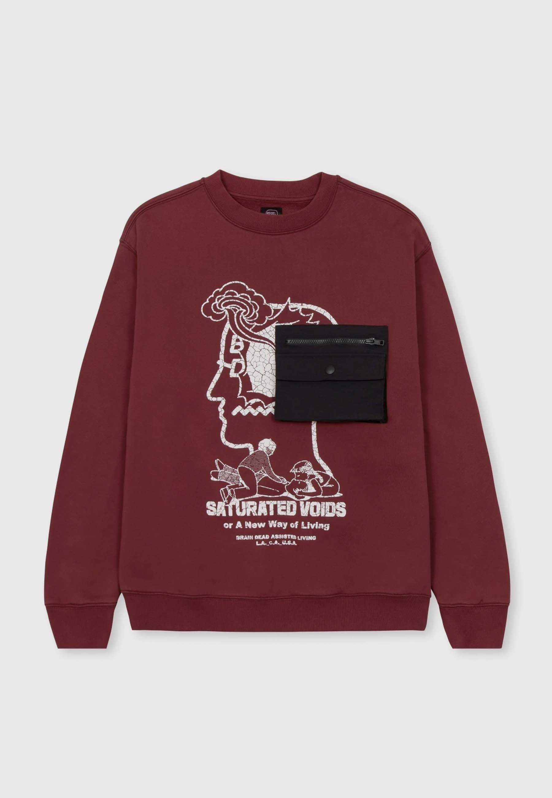 Saturated Voids Crew - vintage wash burgandy