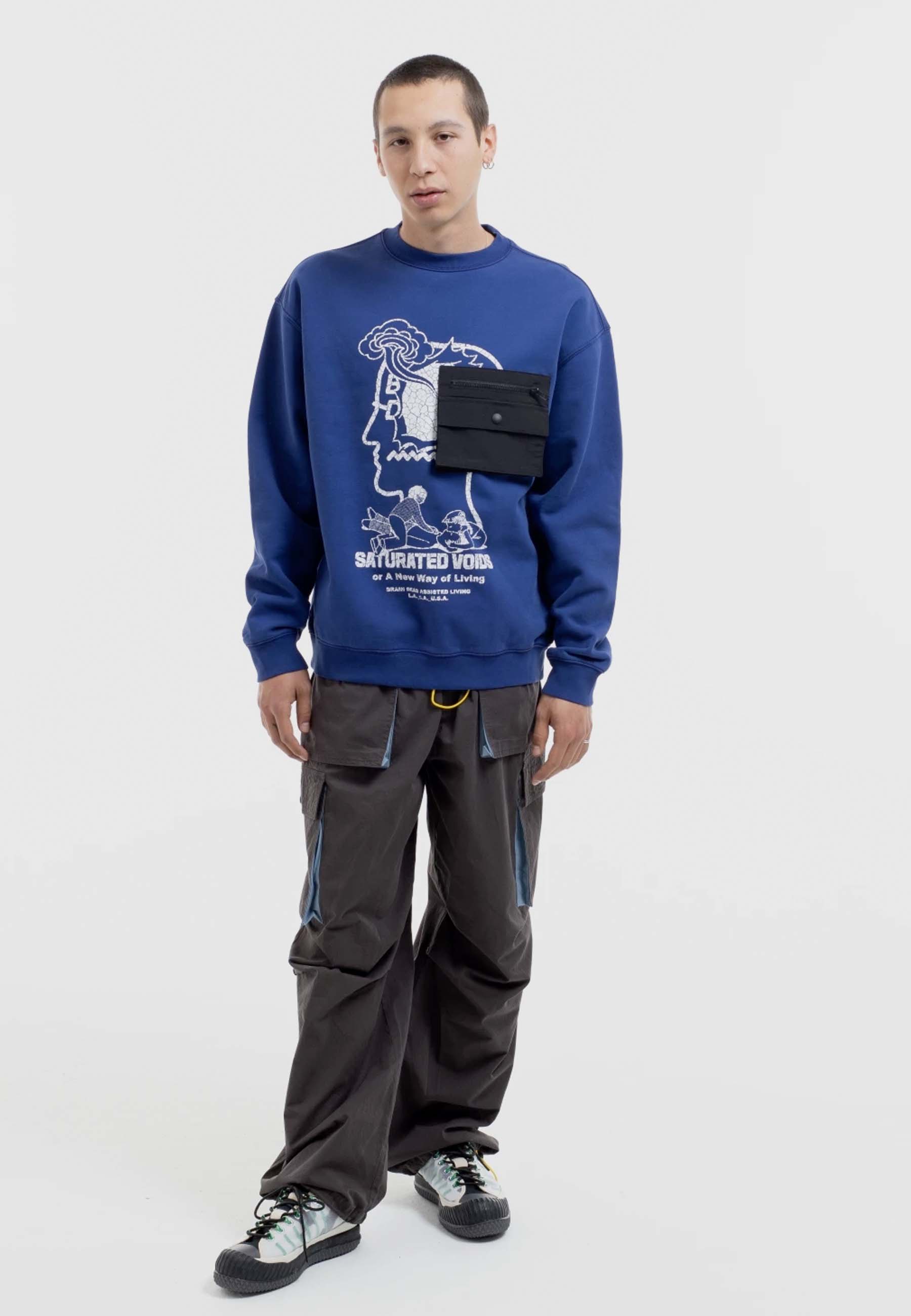 Saturated Voids Crew - vintage wash blue
