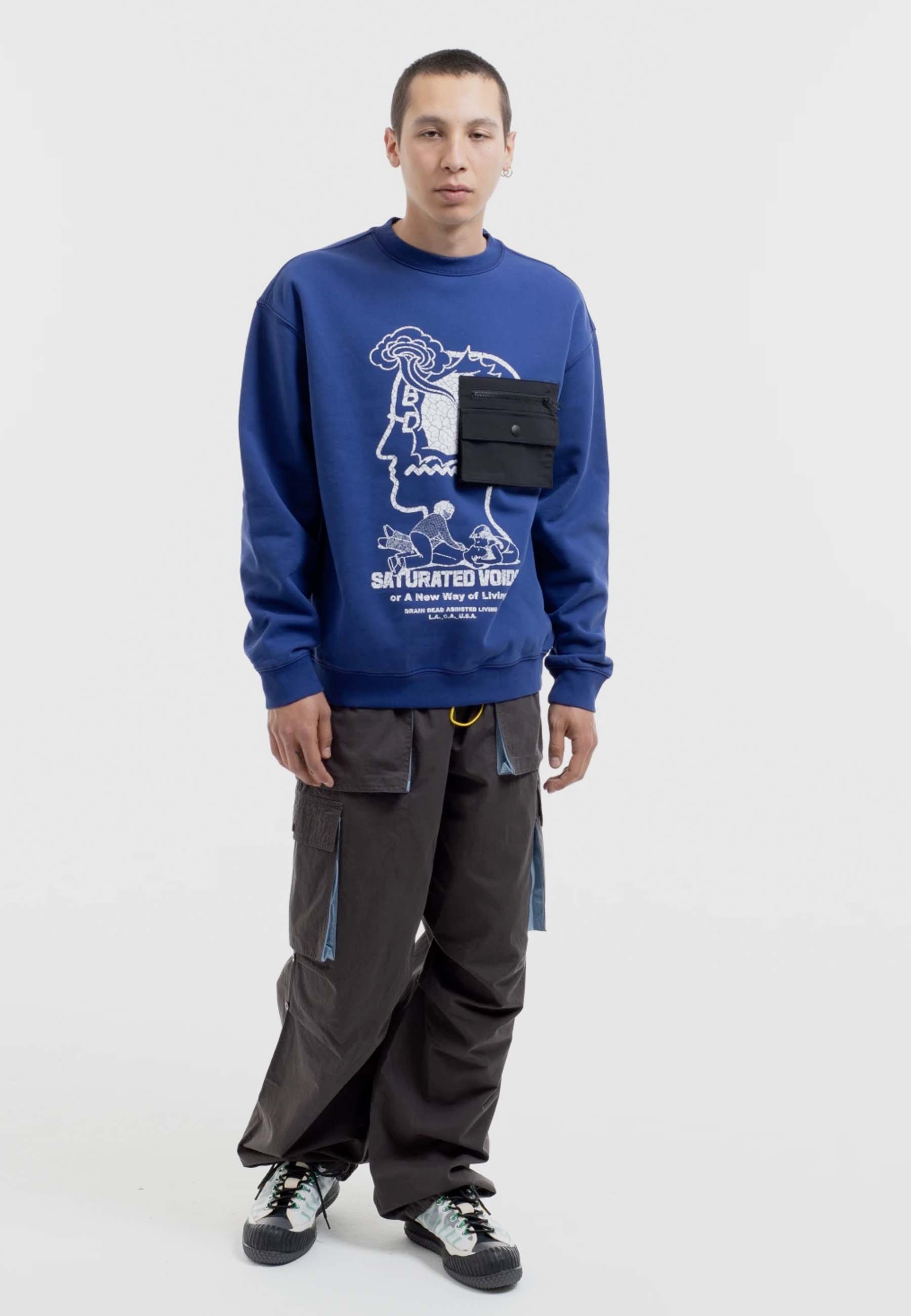 Saturated Voids Crew - vintage wash blue