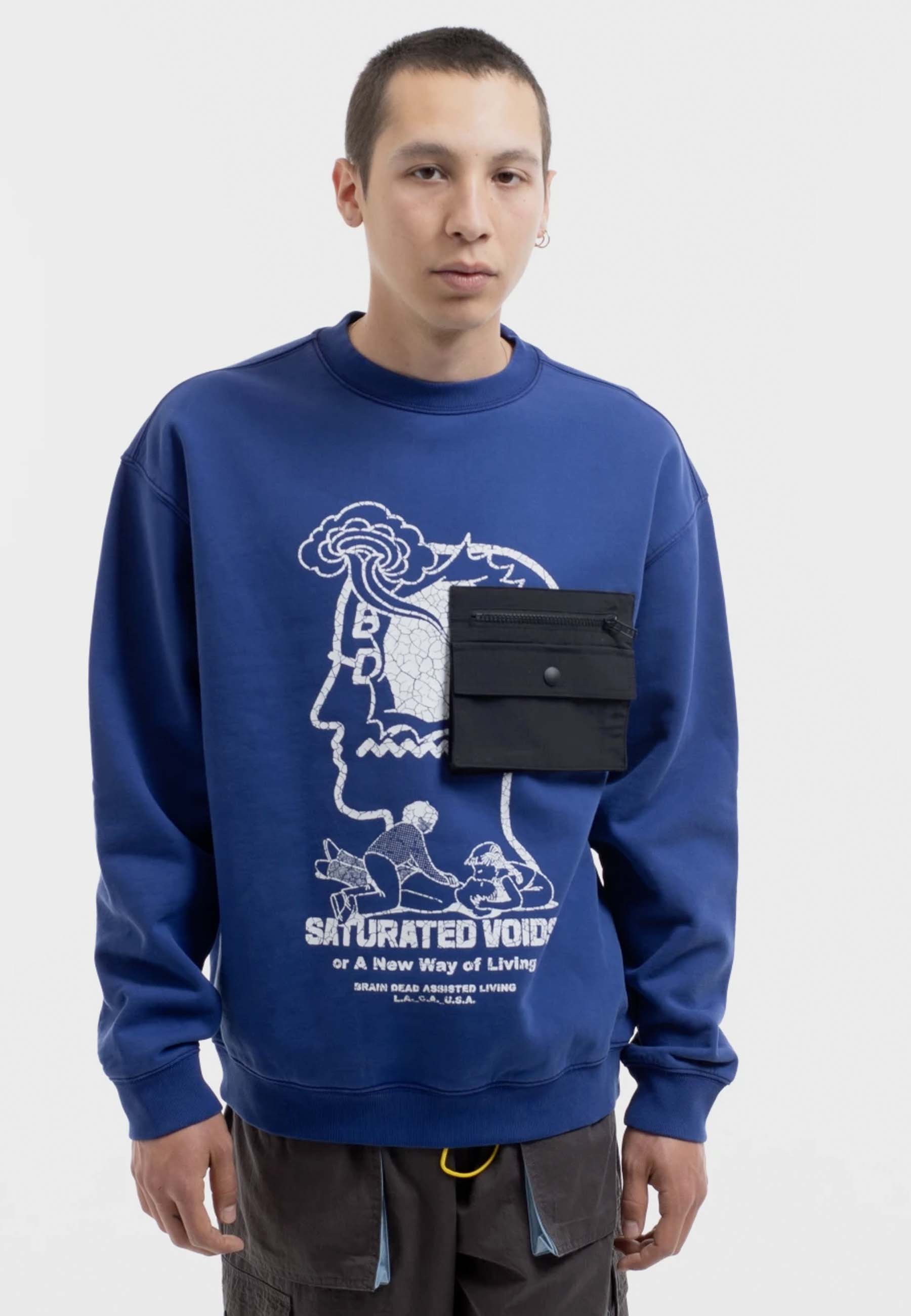 Saturated Voids Crew - vintage wash blue