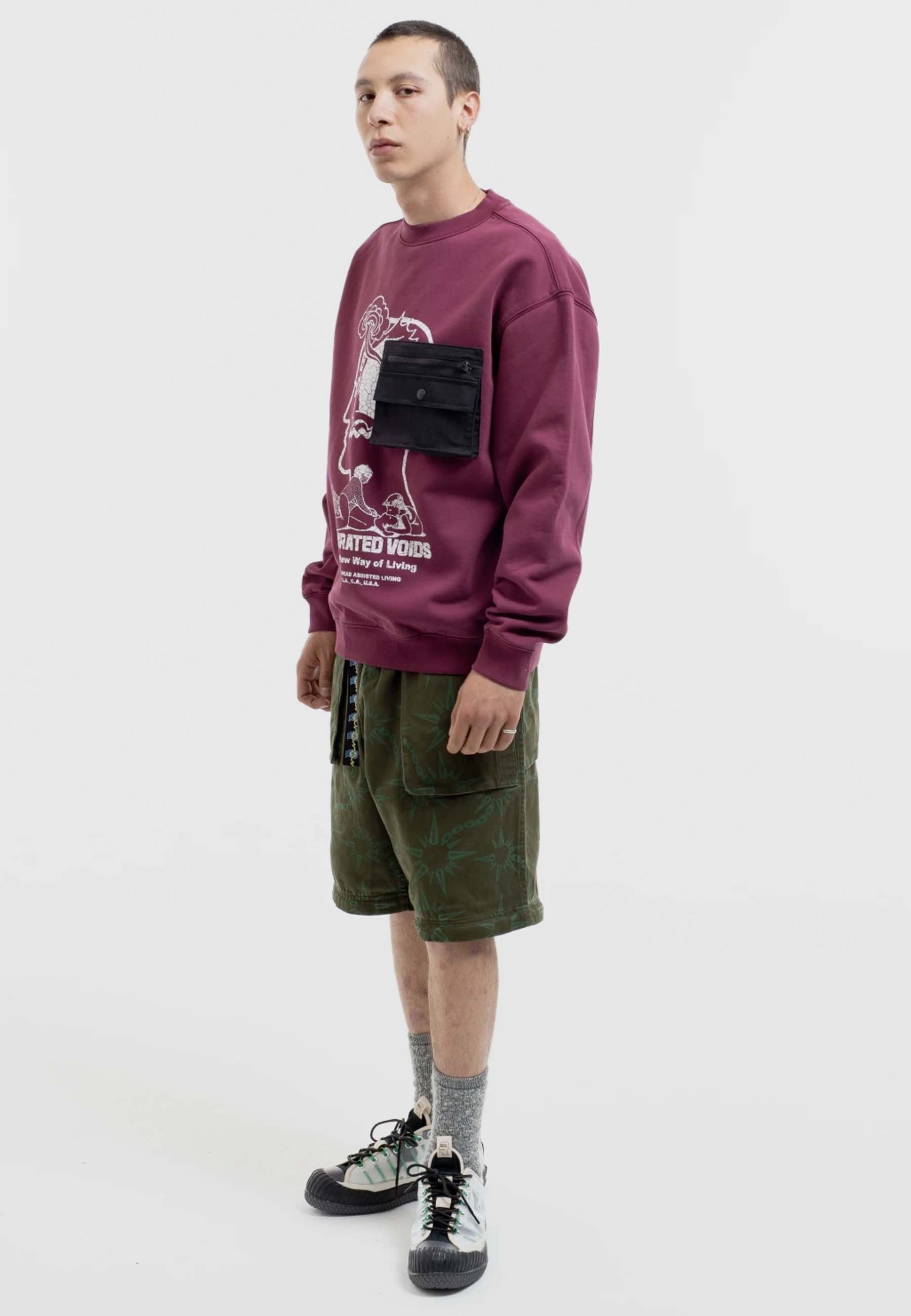 Saturated Voids Crew - vintage wash burgandy