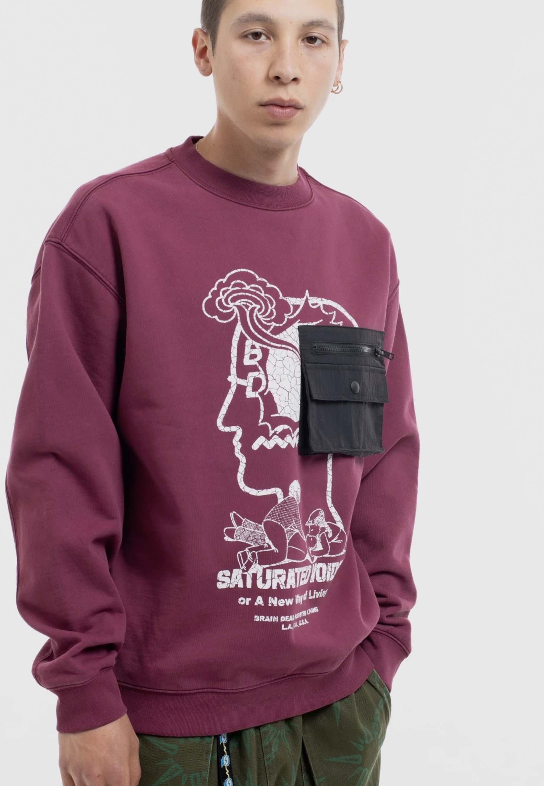 Saturated Voids Crew - vintage wash burgandy