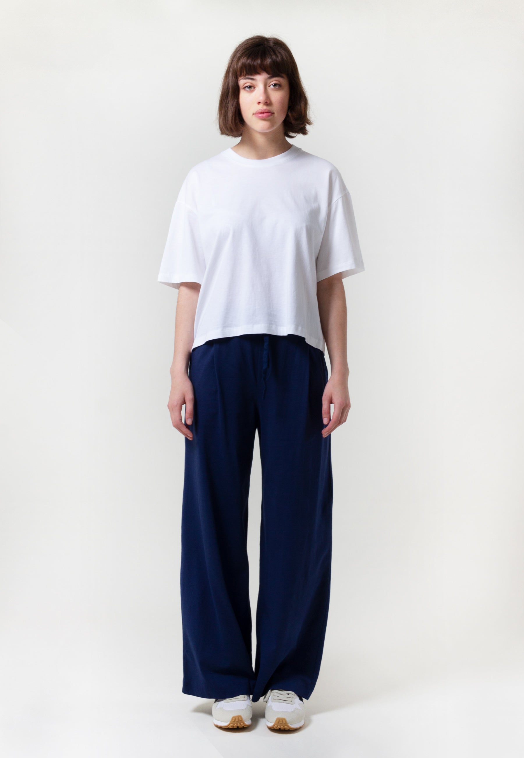 Building Block Wide Leg Pant - dark blue