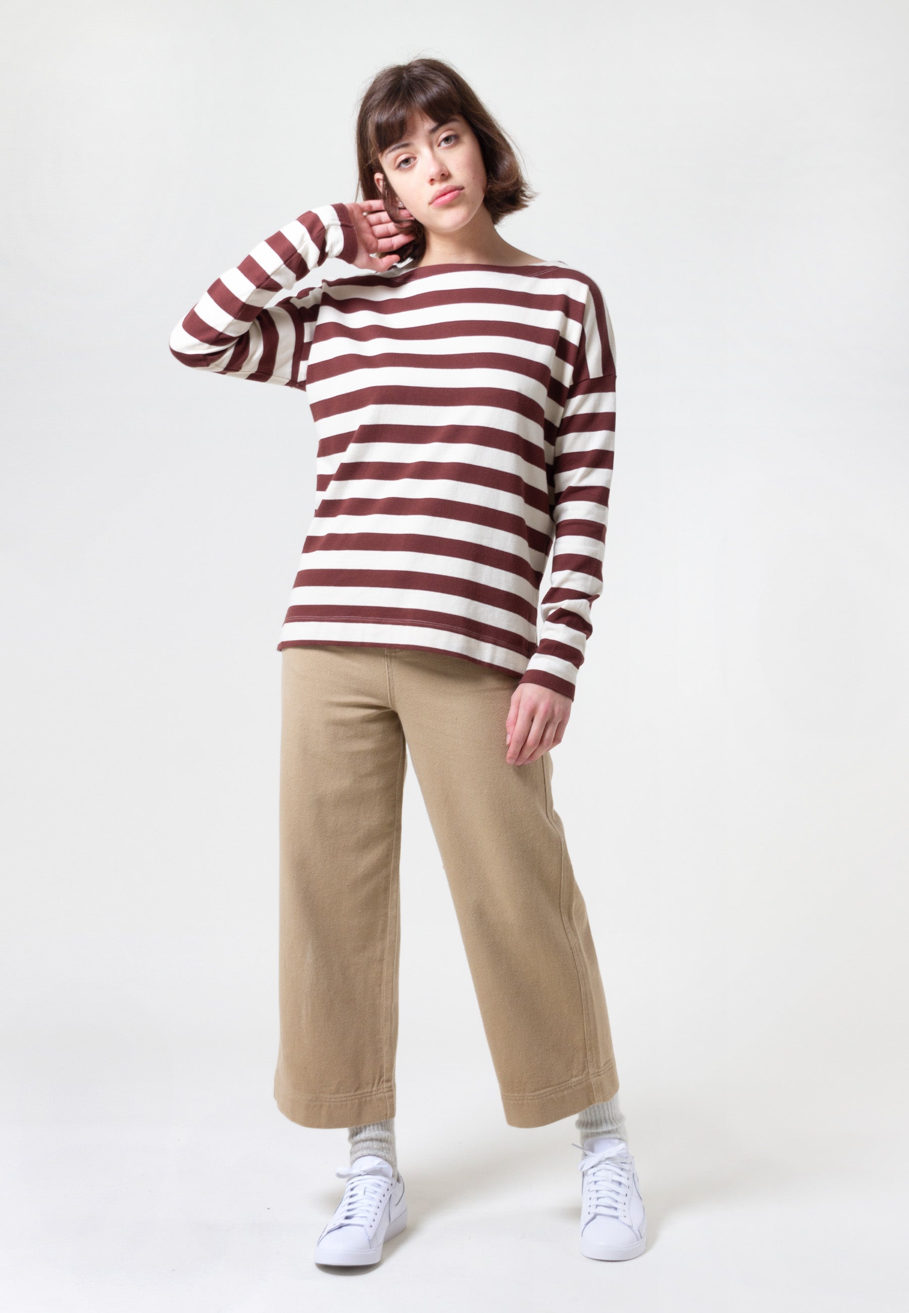 Building Block Breton Sweater - mahogany stripe