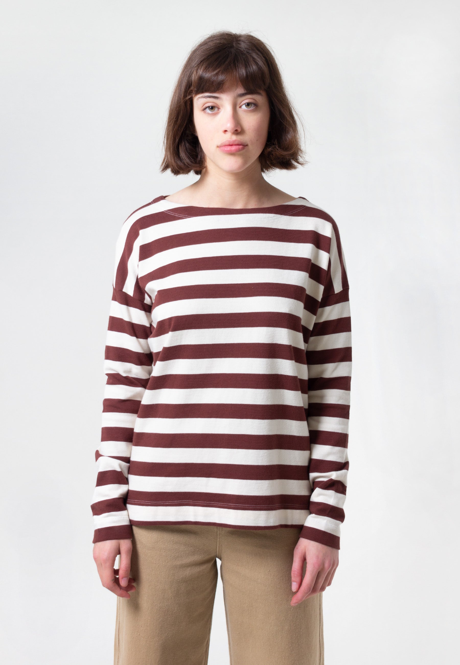 Building Block Breton Sweater - mahogany stripe