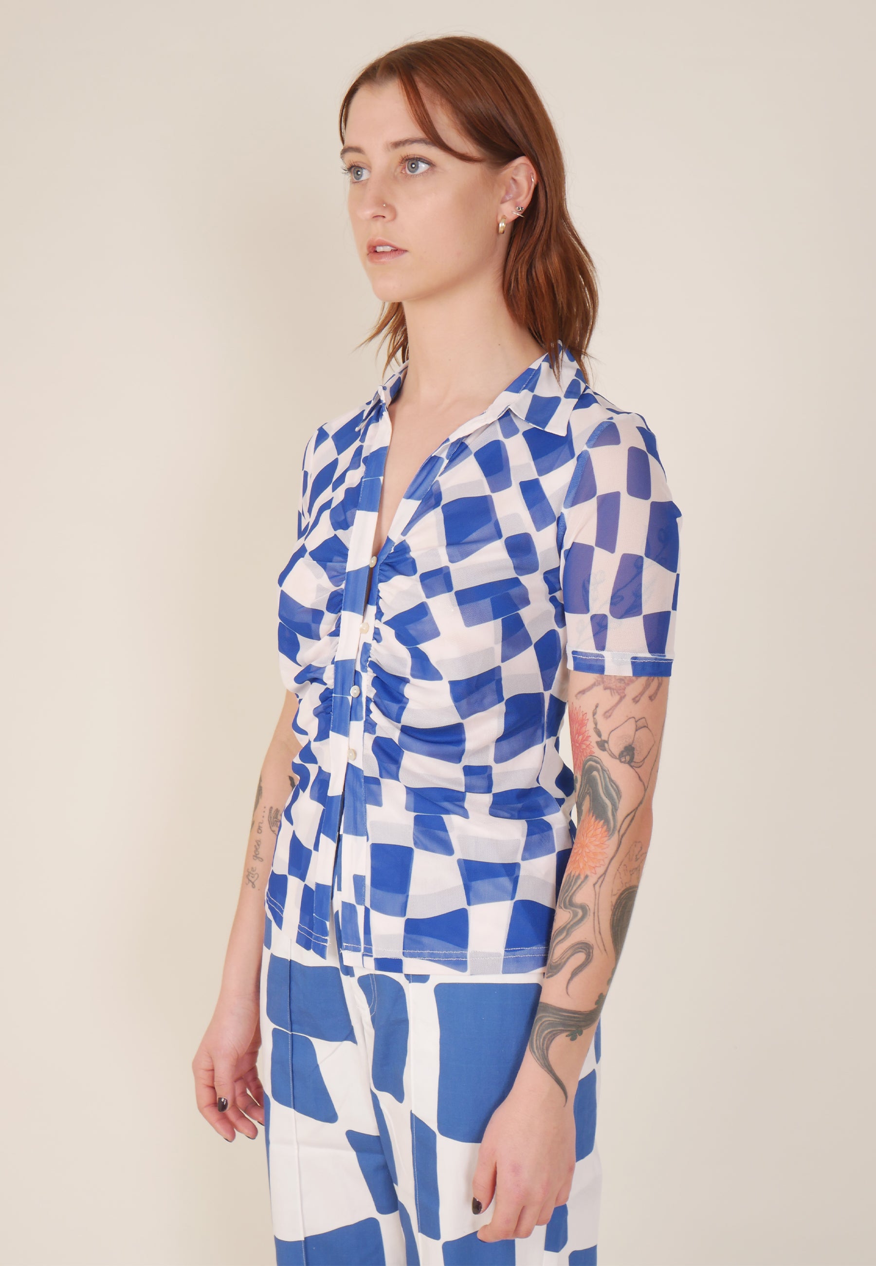 Kai Button Up Shirt - Cobalt