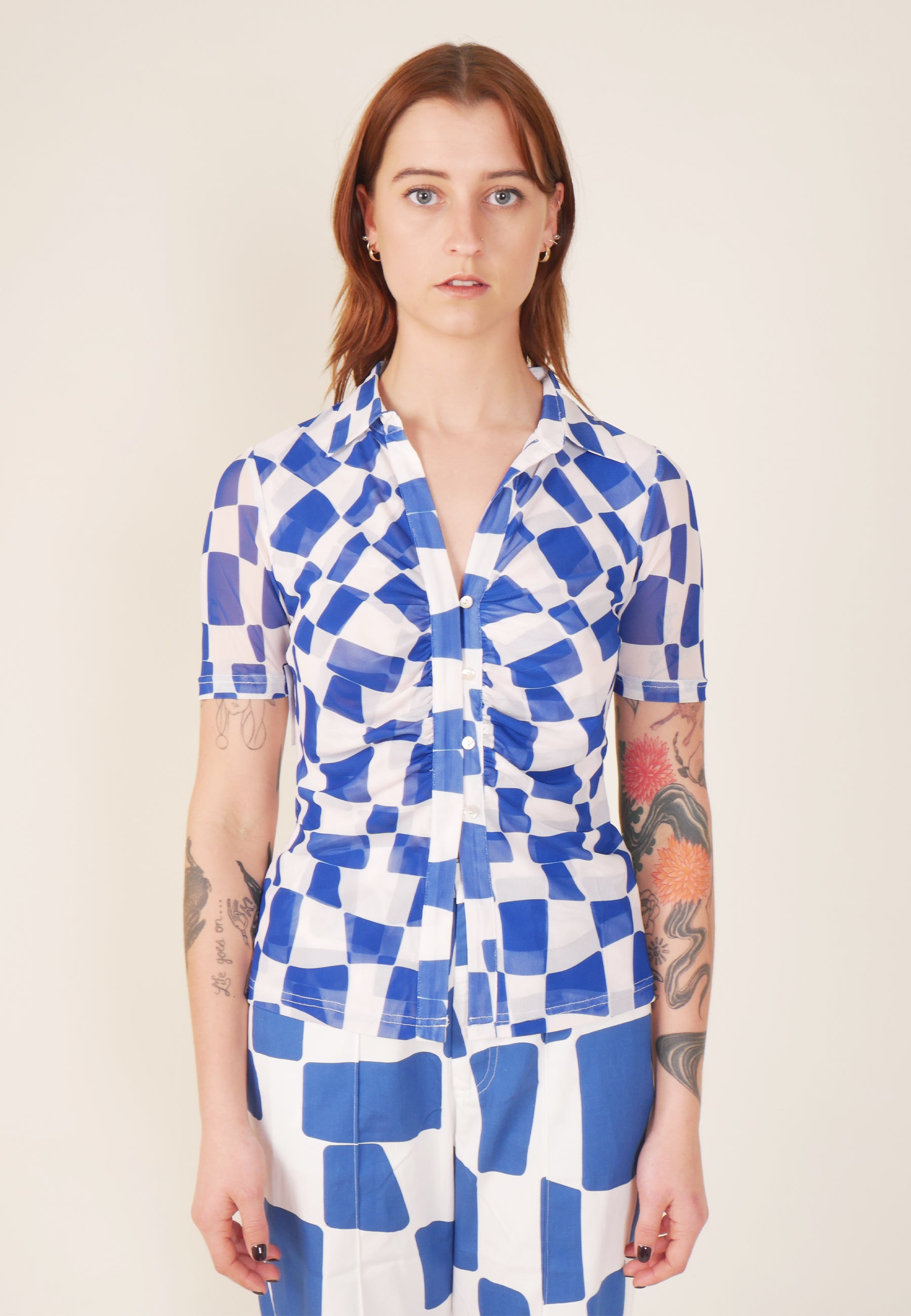 Kai Button Up Shirt - Cobalt