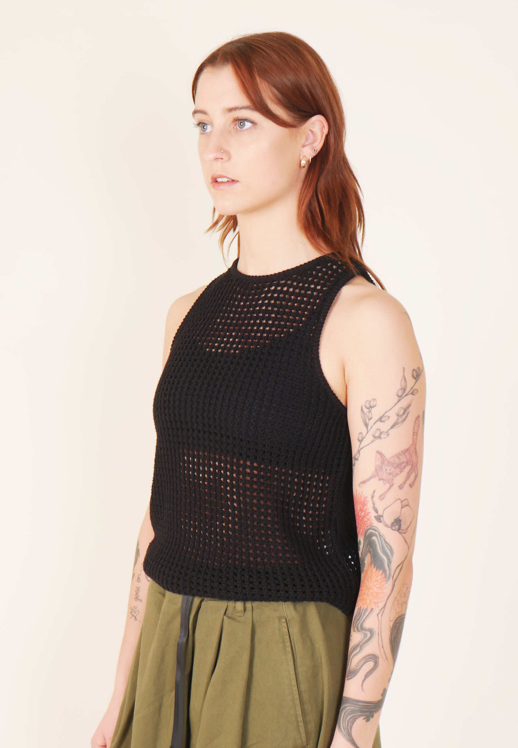 Coco Crochet Tank - Black
