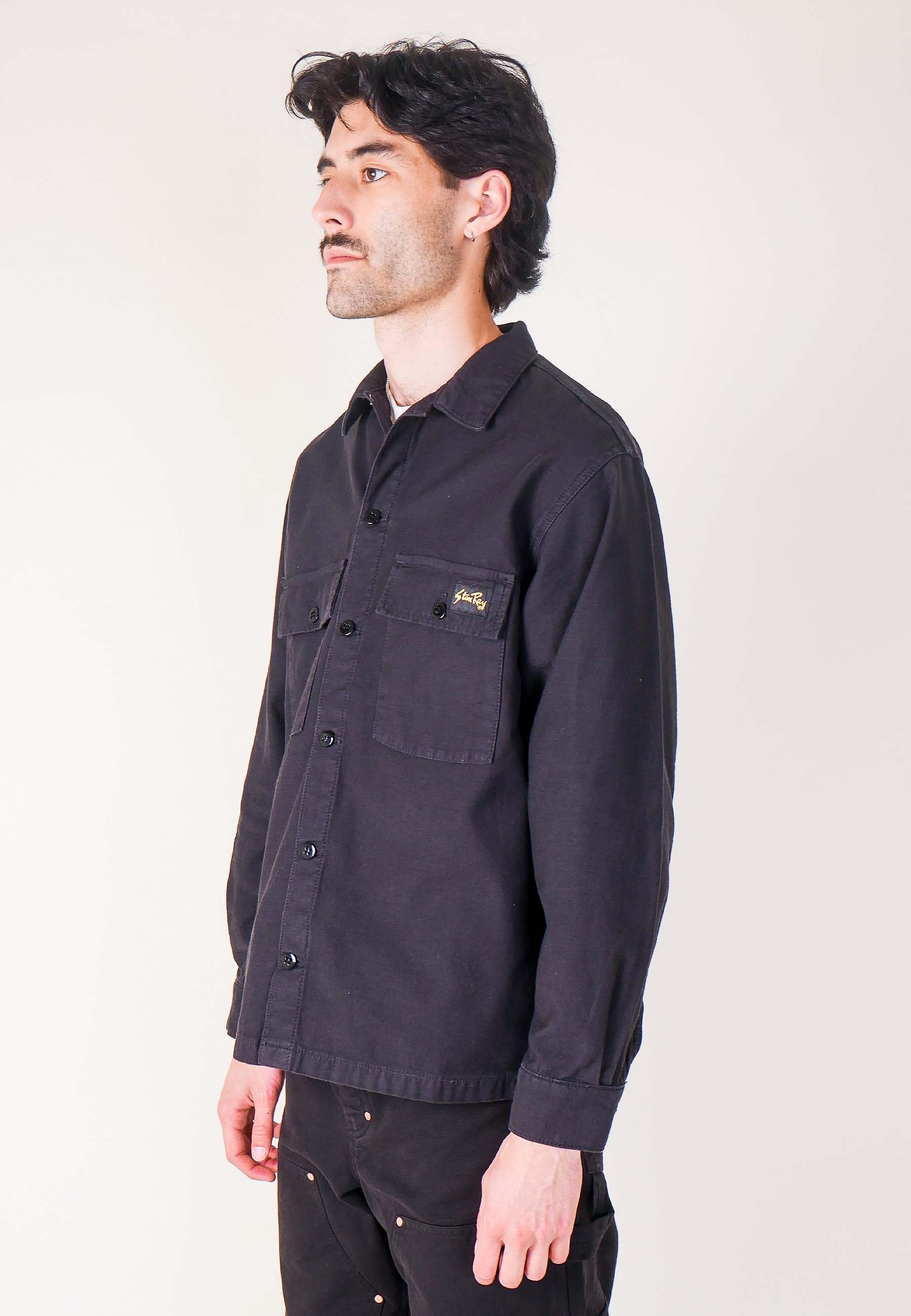 CPO Shirt - Black Sateen