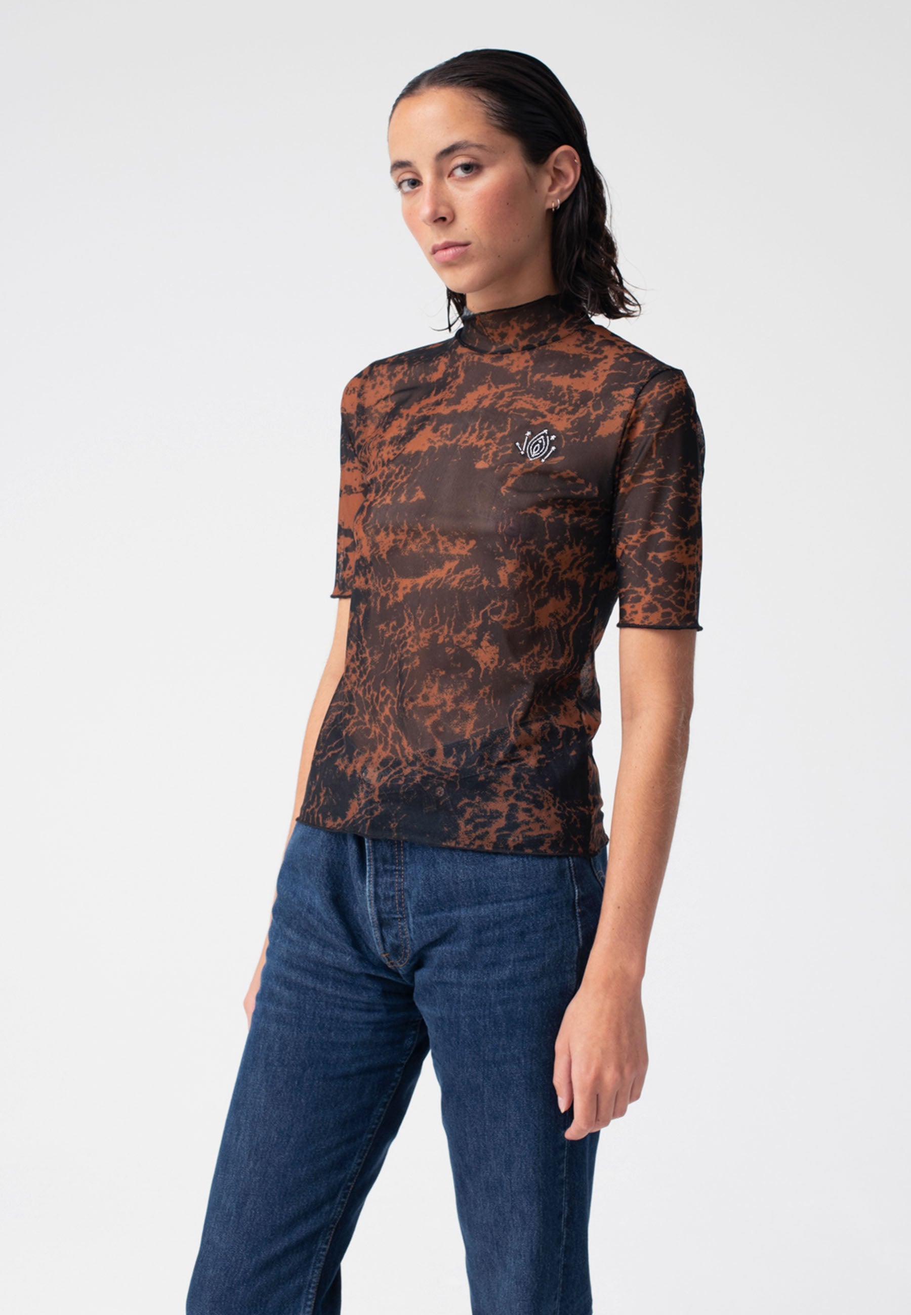 Mesh Of Desire T-Shirt - leopard