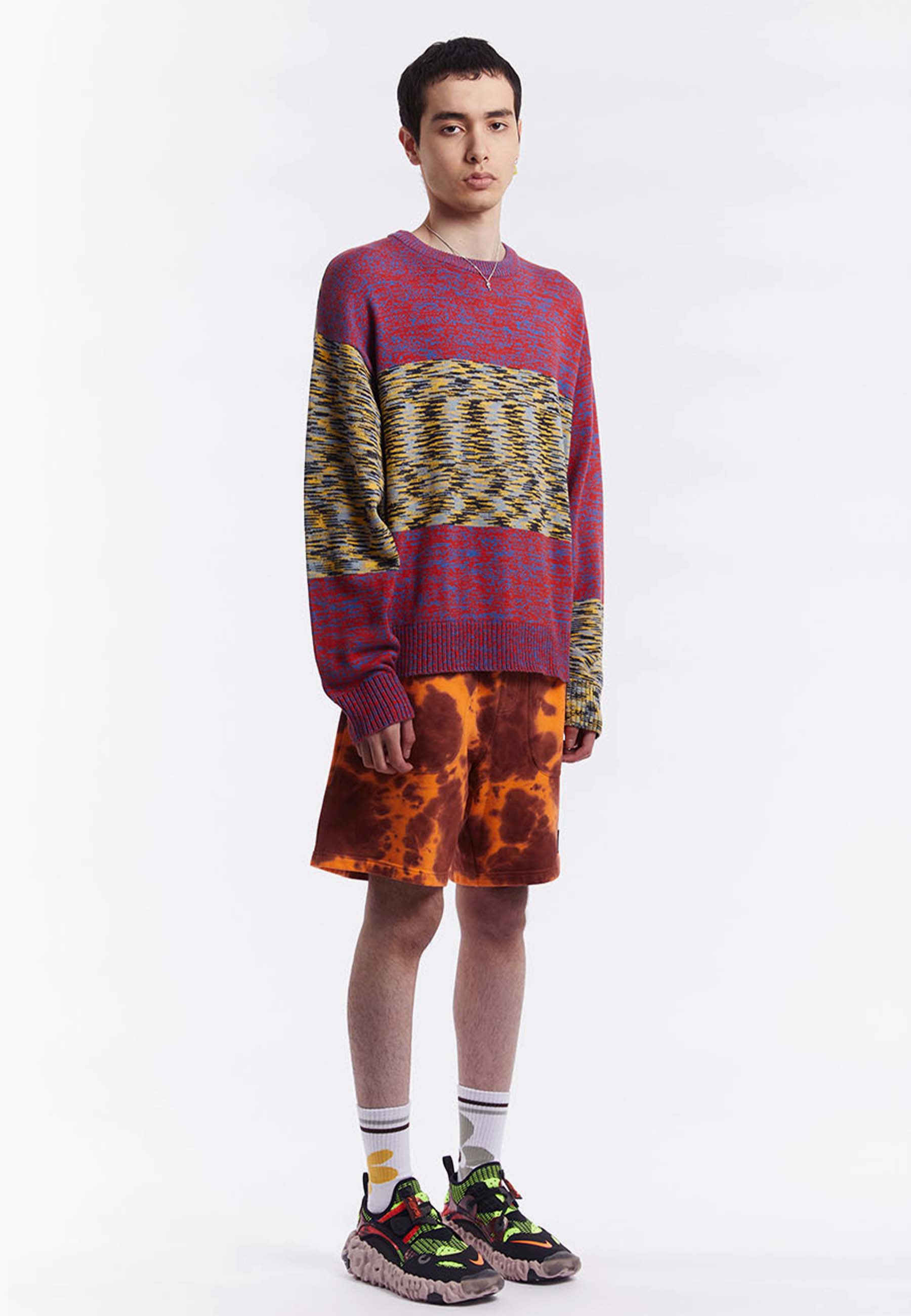 Contact Space Dye Knitted Crew Neck - arid sands