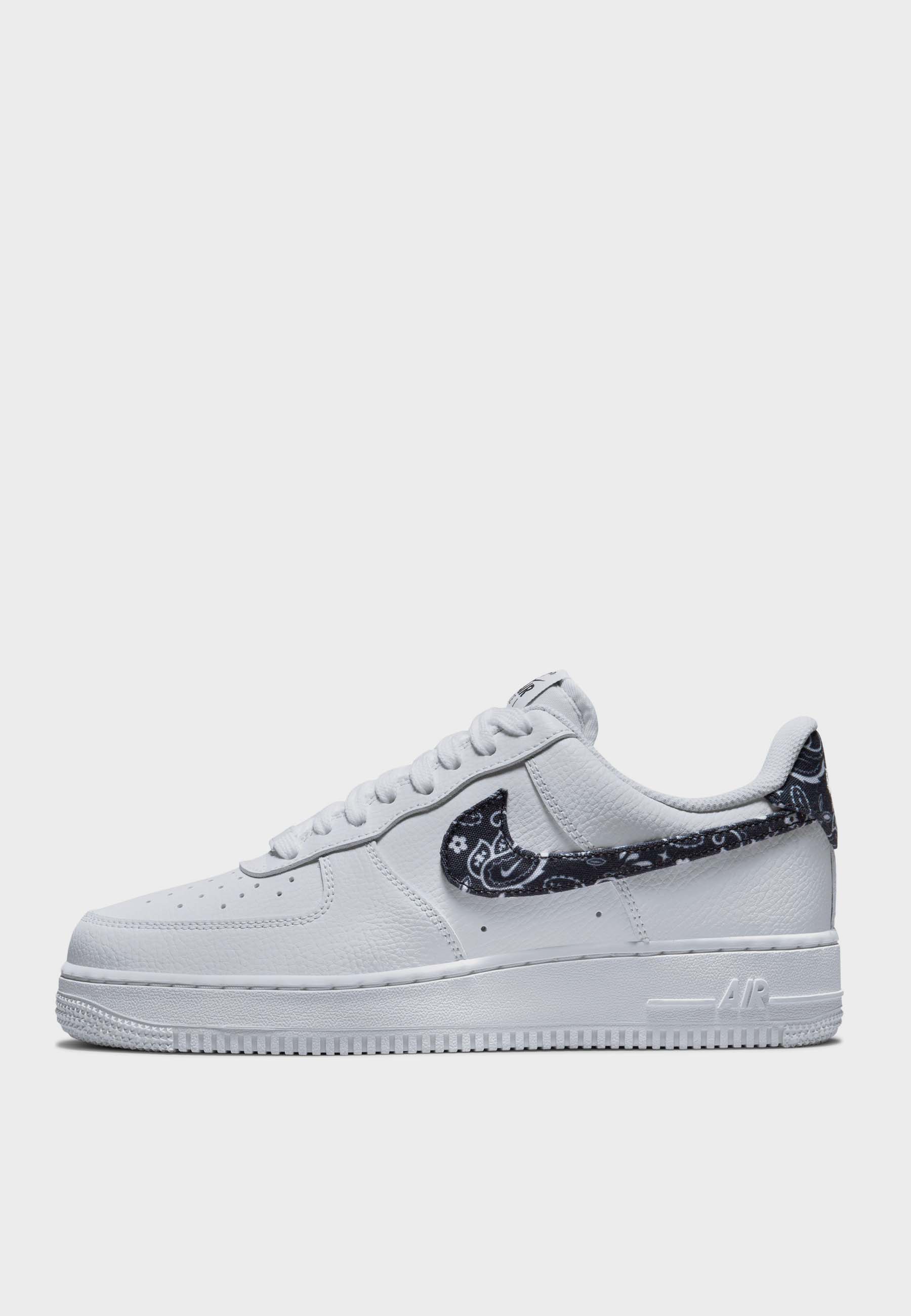 Womens Air Force 1 07' - black paisley/white