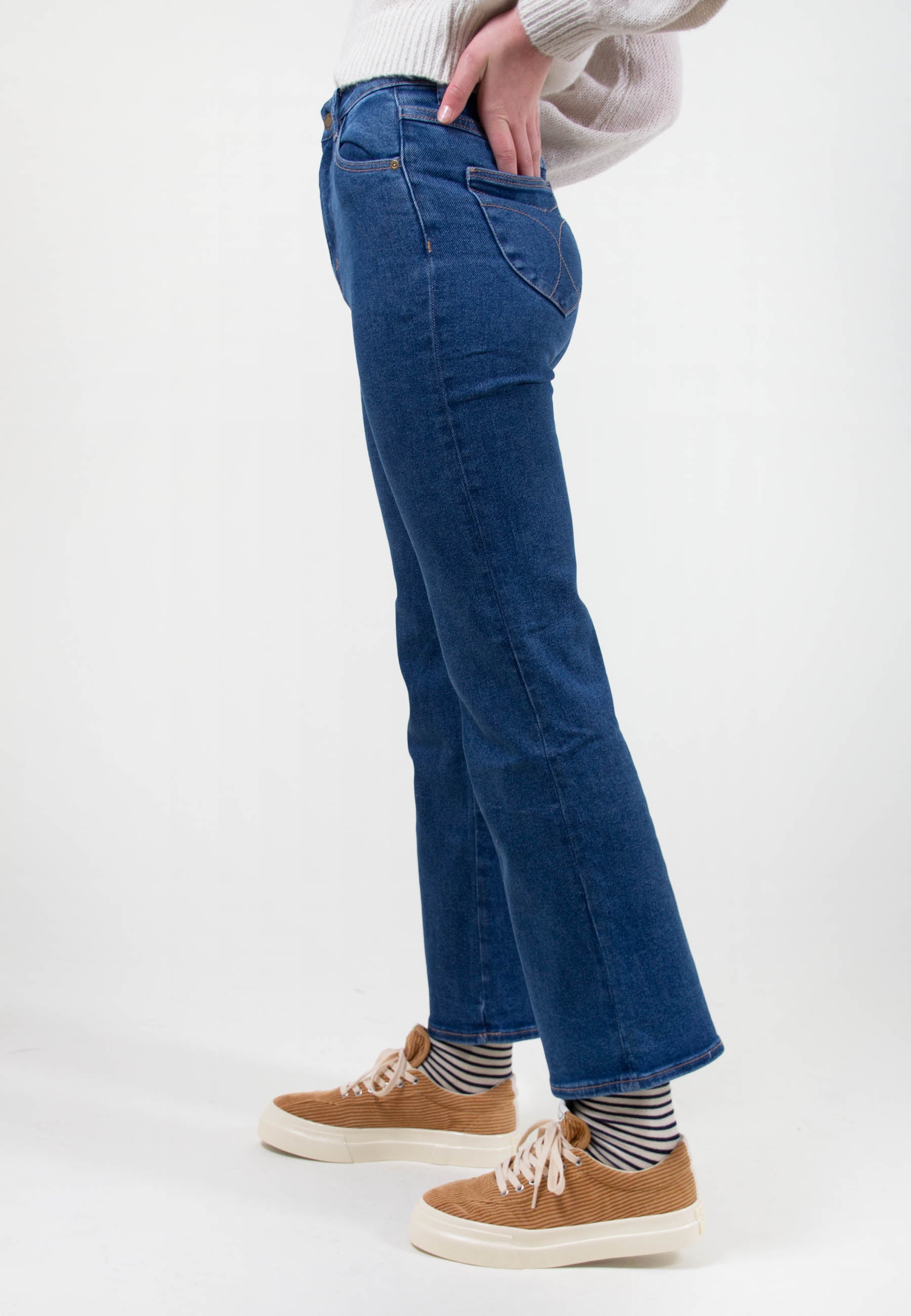 Eastcoast Crop Flare Jean - bayside blue