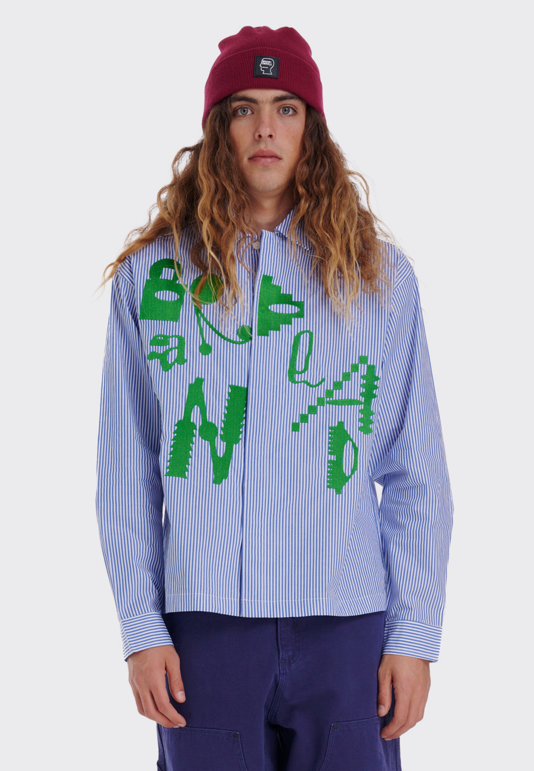 トップス BRAIN DEAD Gastromaniac Striped Shirt BRAIN DEAD Gastromaniac Striped Shirt