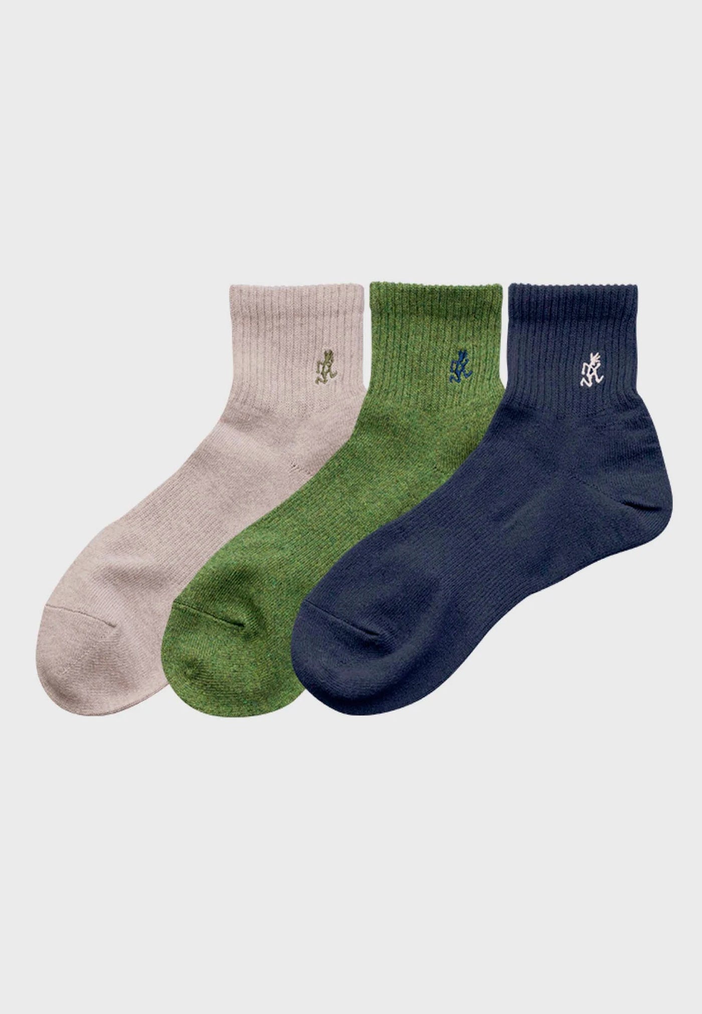 Basic Short Socks - 3 pack - Oat/Green/Navy