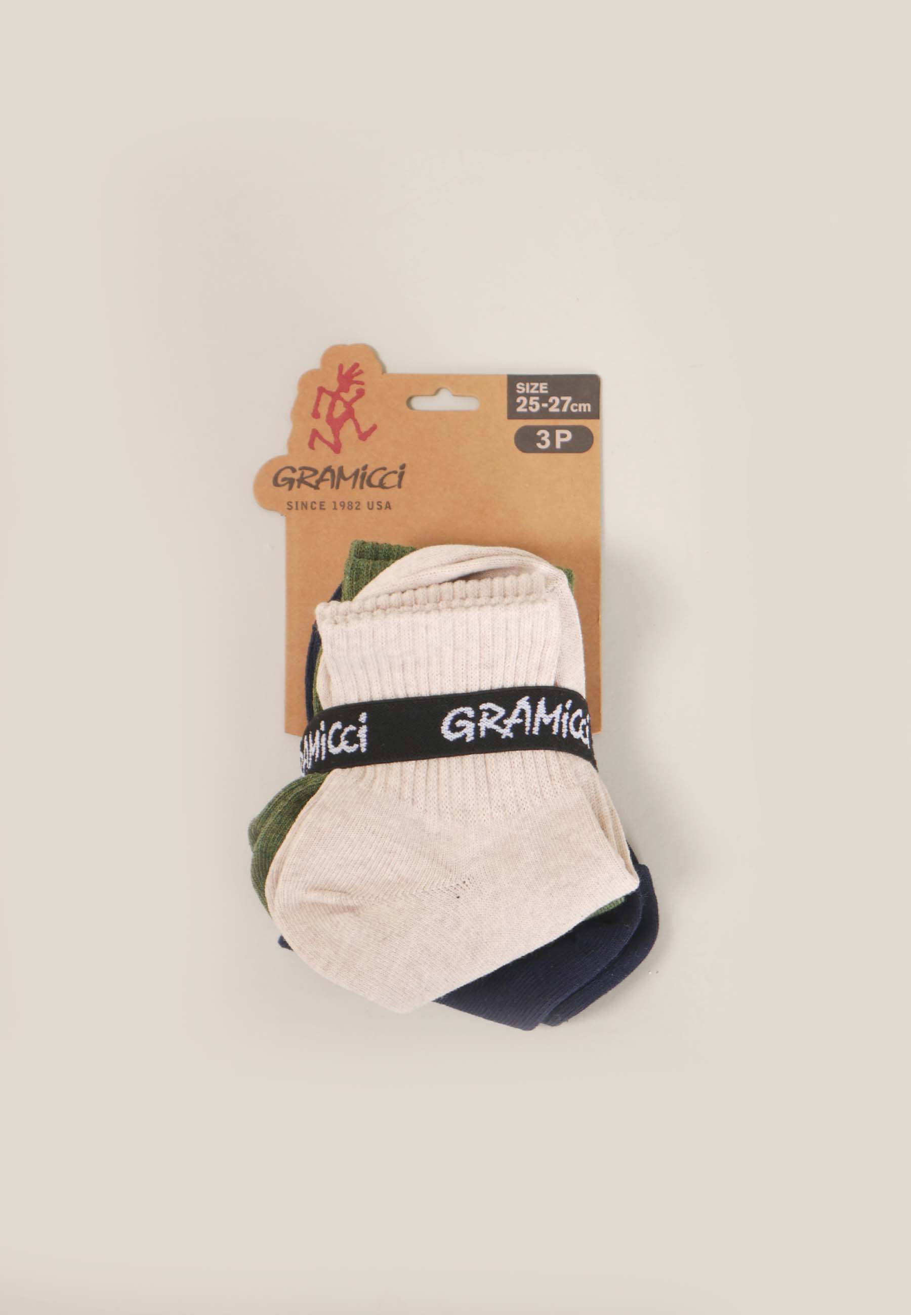 Basic Short Socks - 3 pack - Oat/Green/Navy