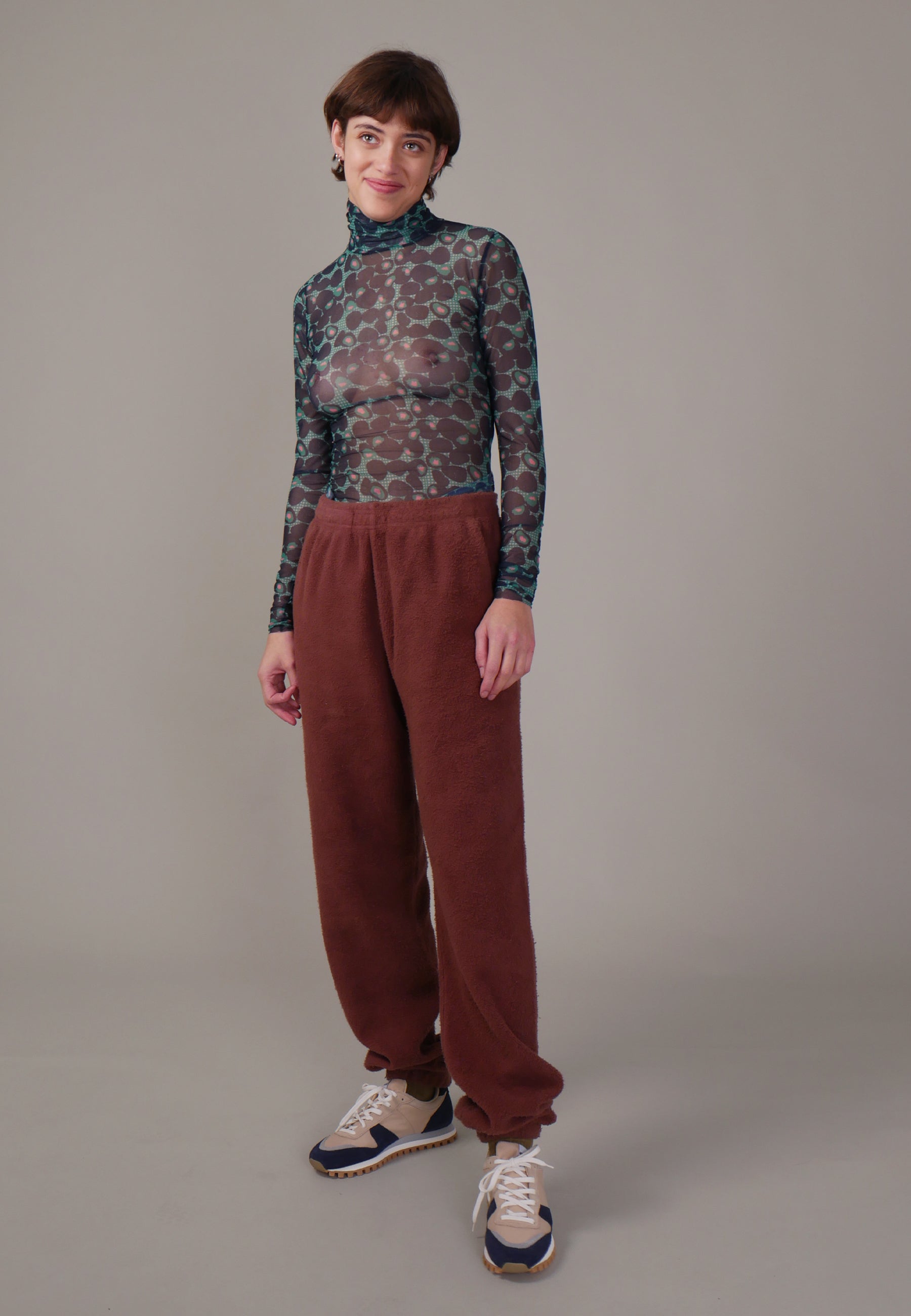 Pollen Mesh Turtleneck - small blue starwberries