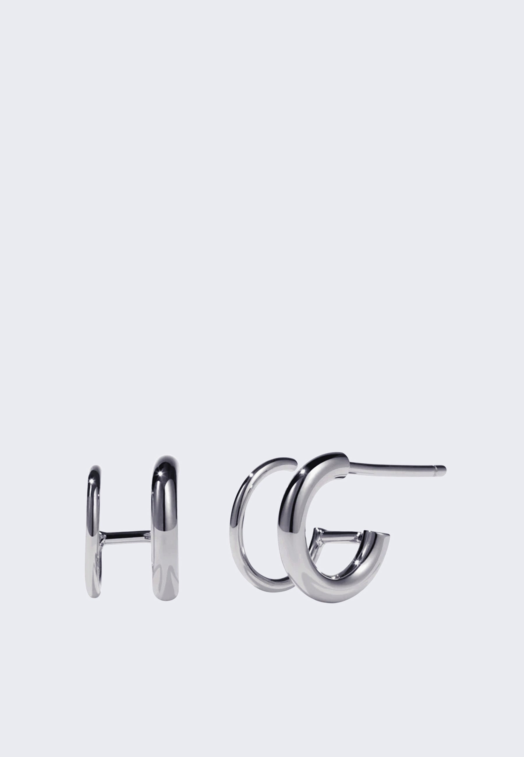 Hera Double Hoops -Silver