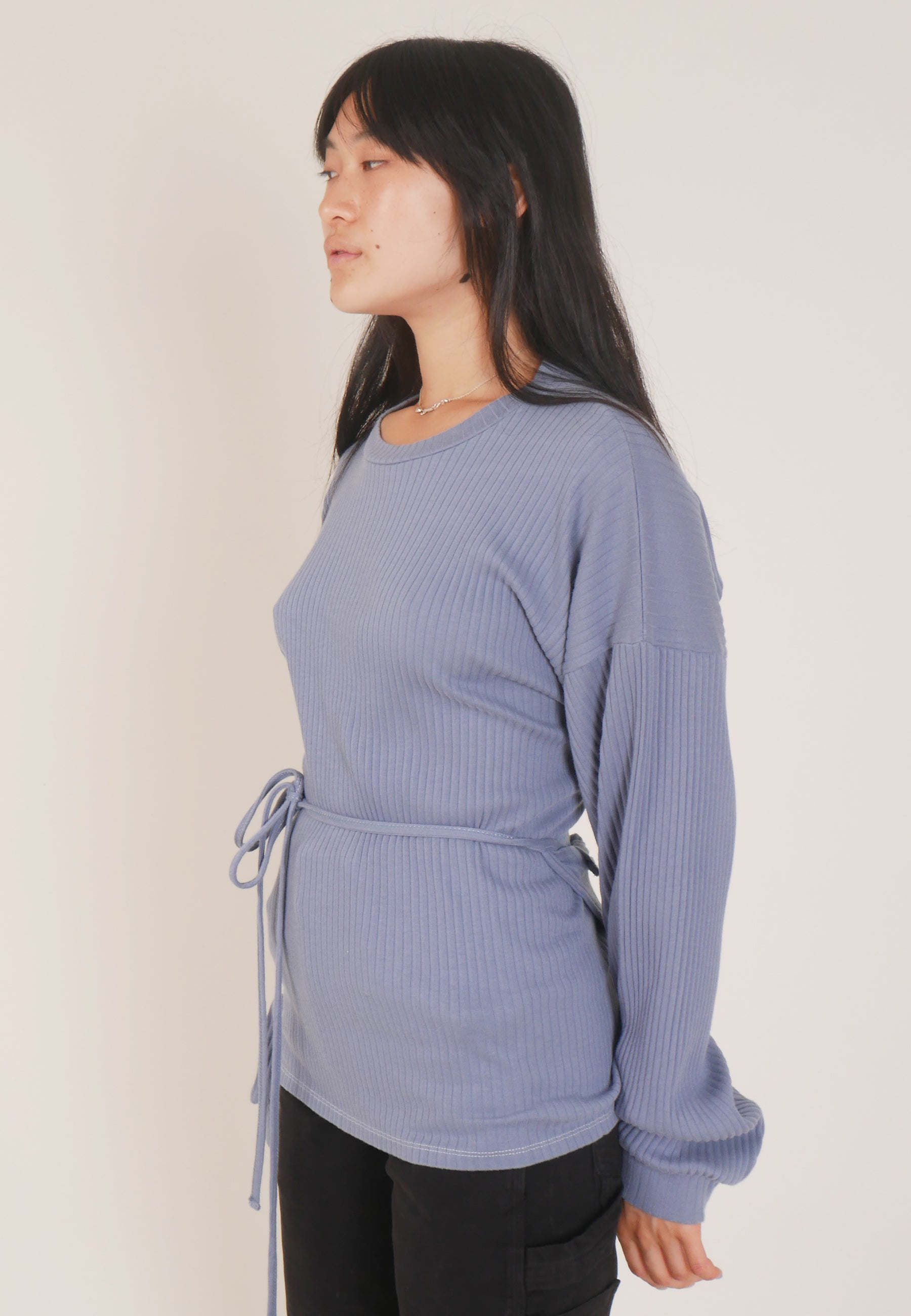 Shaw Long Sleeve Contrast - baliu blue