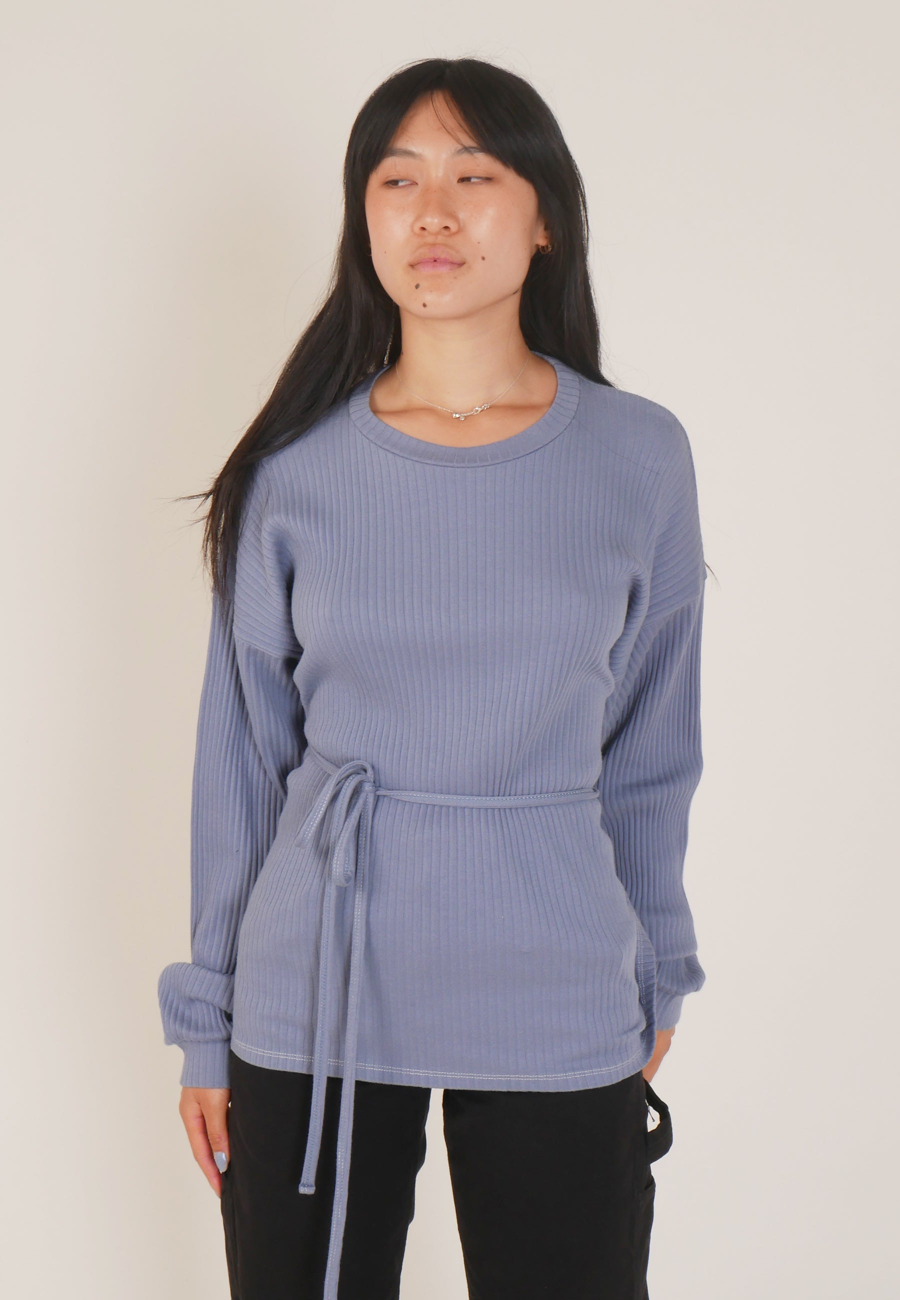 Shaw Long Sleeve Contrast - baliu blue