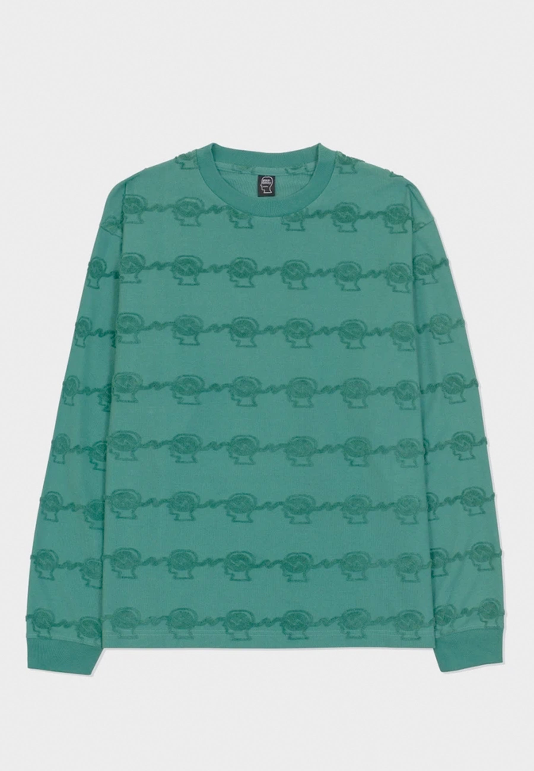 Running Head Textured Stripe Long Sleeve - mallard green