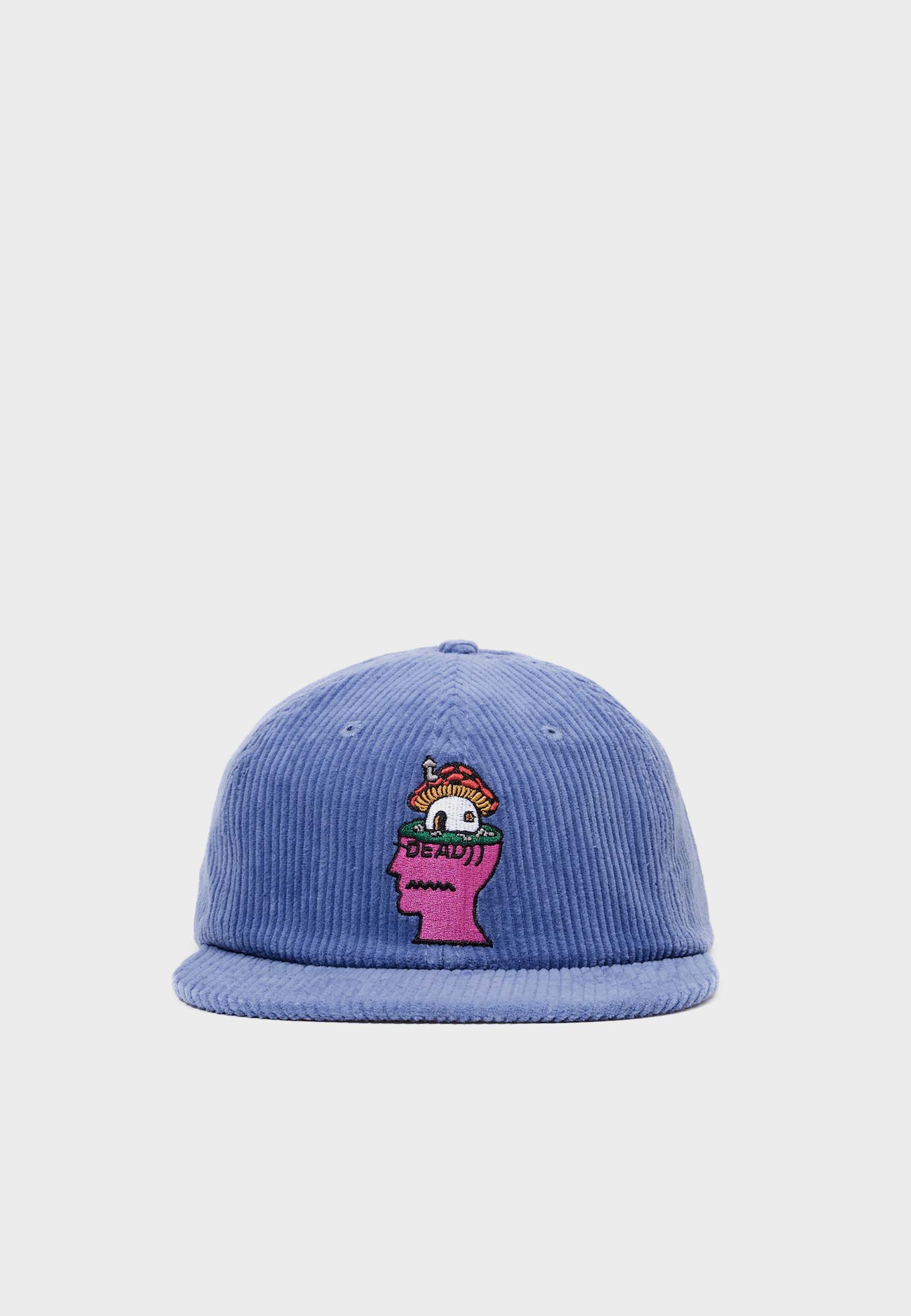 Mushroom Head Cord Six Panel Hat - blue