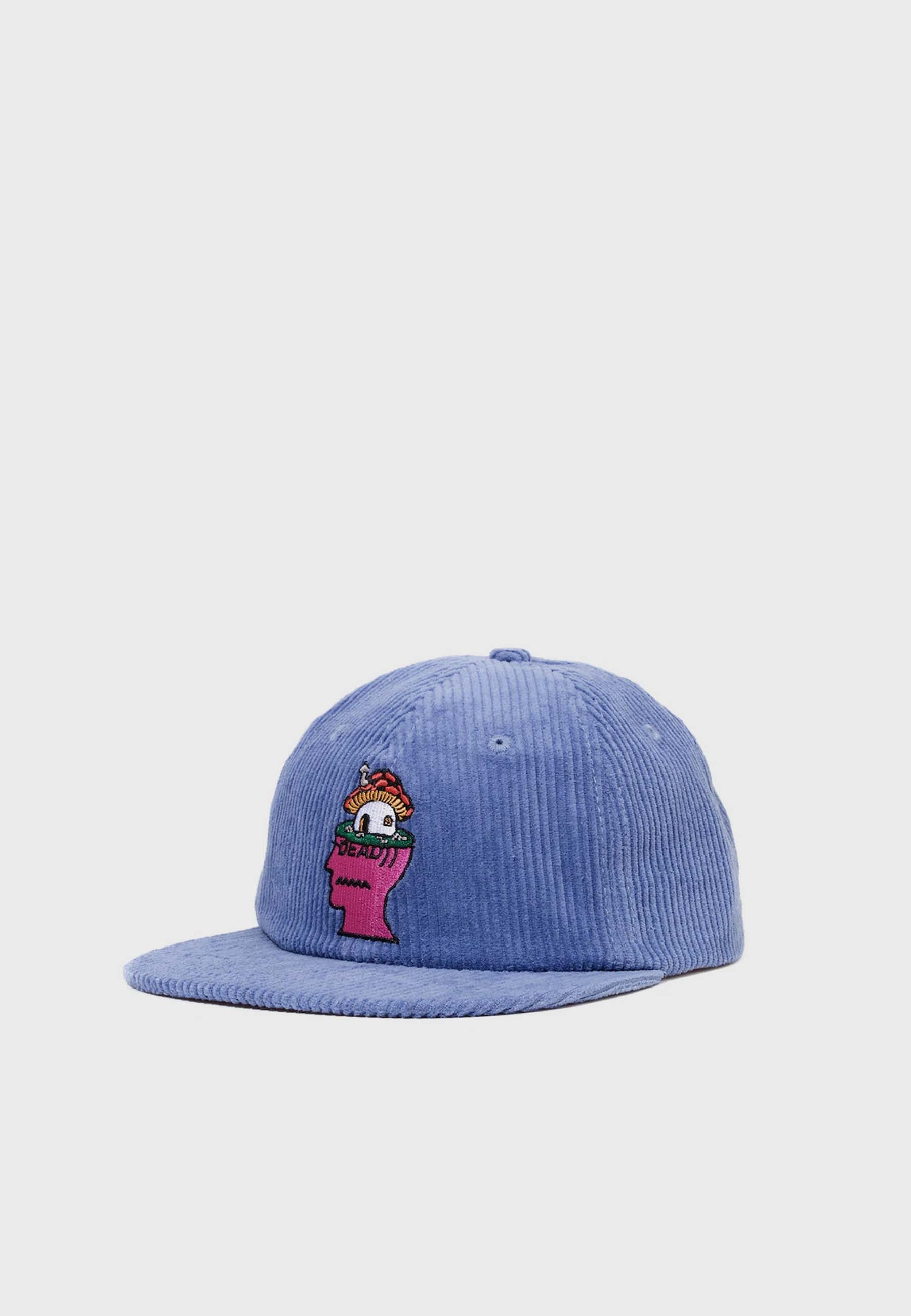 Mushroom Head Cord Six Panel Hat - blue