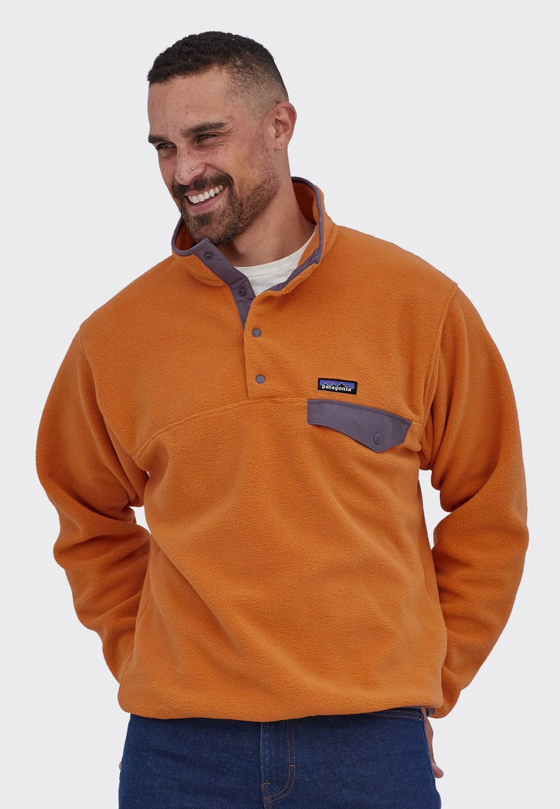 Patagonia Buy Lightweight Synchilla Snap T Pullover cloudberry orange online Good As Gold NZ