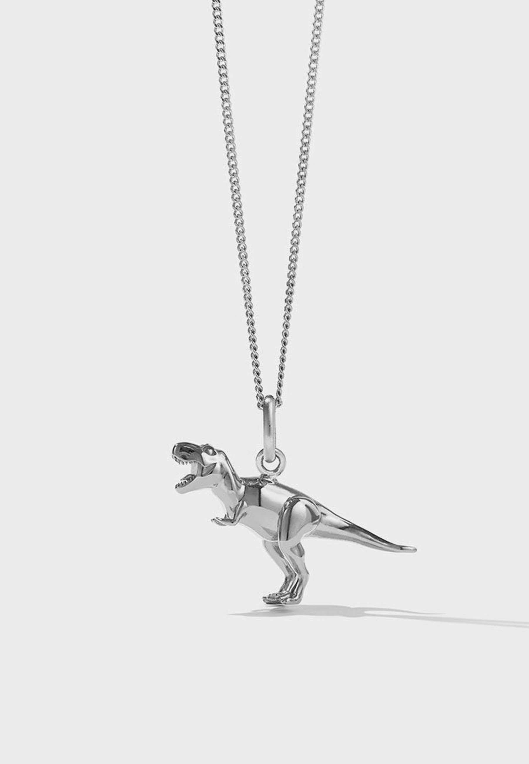 Dinosaur Charm Necklace - Silver