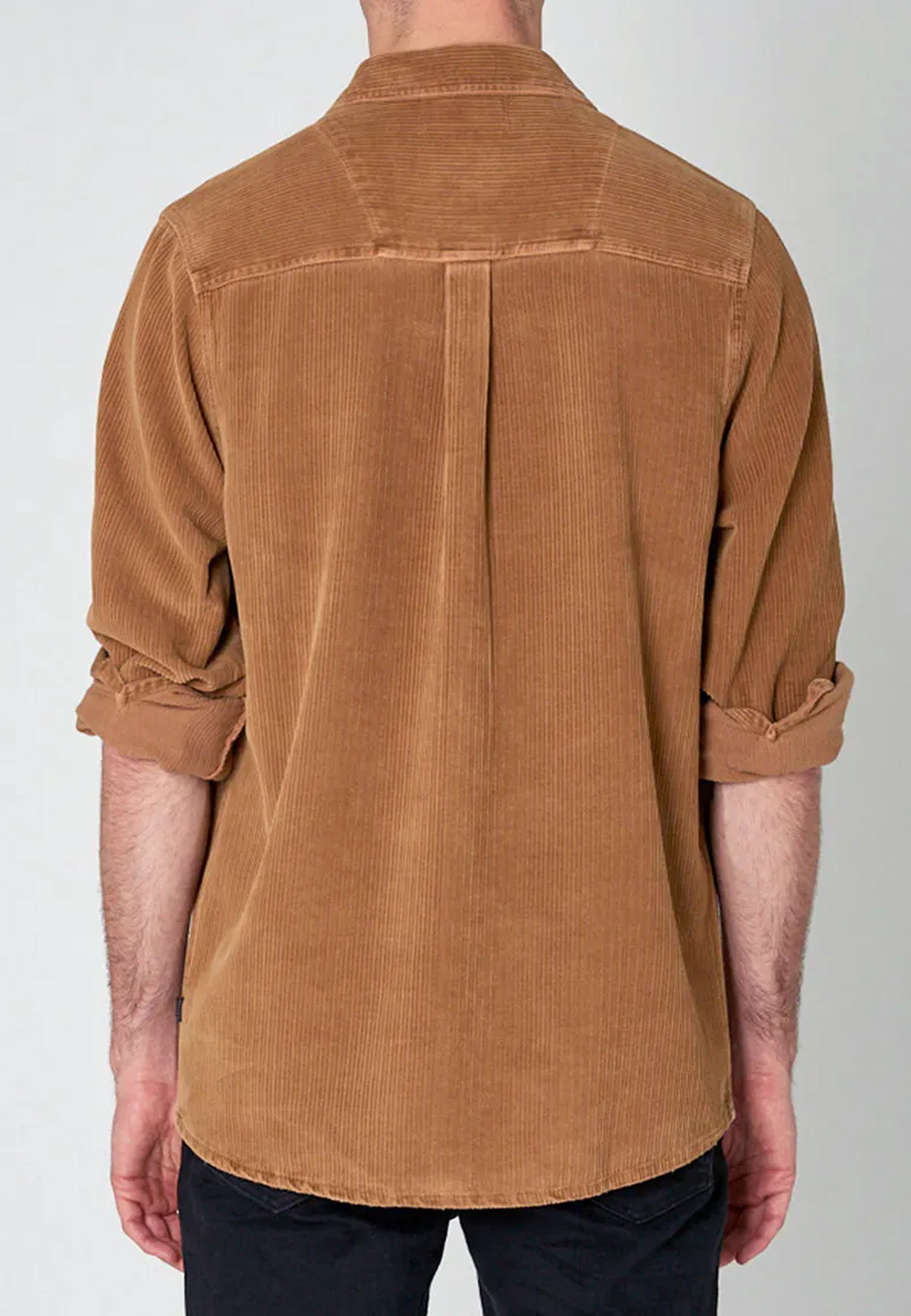 Men At Work Fat Cord Shirt - tobacco