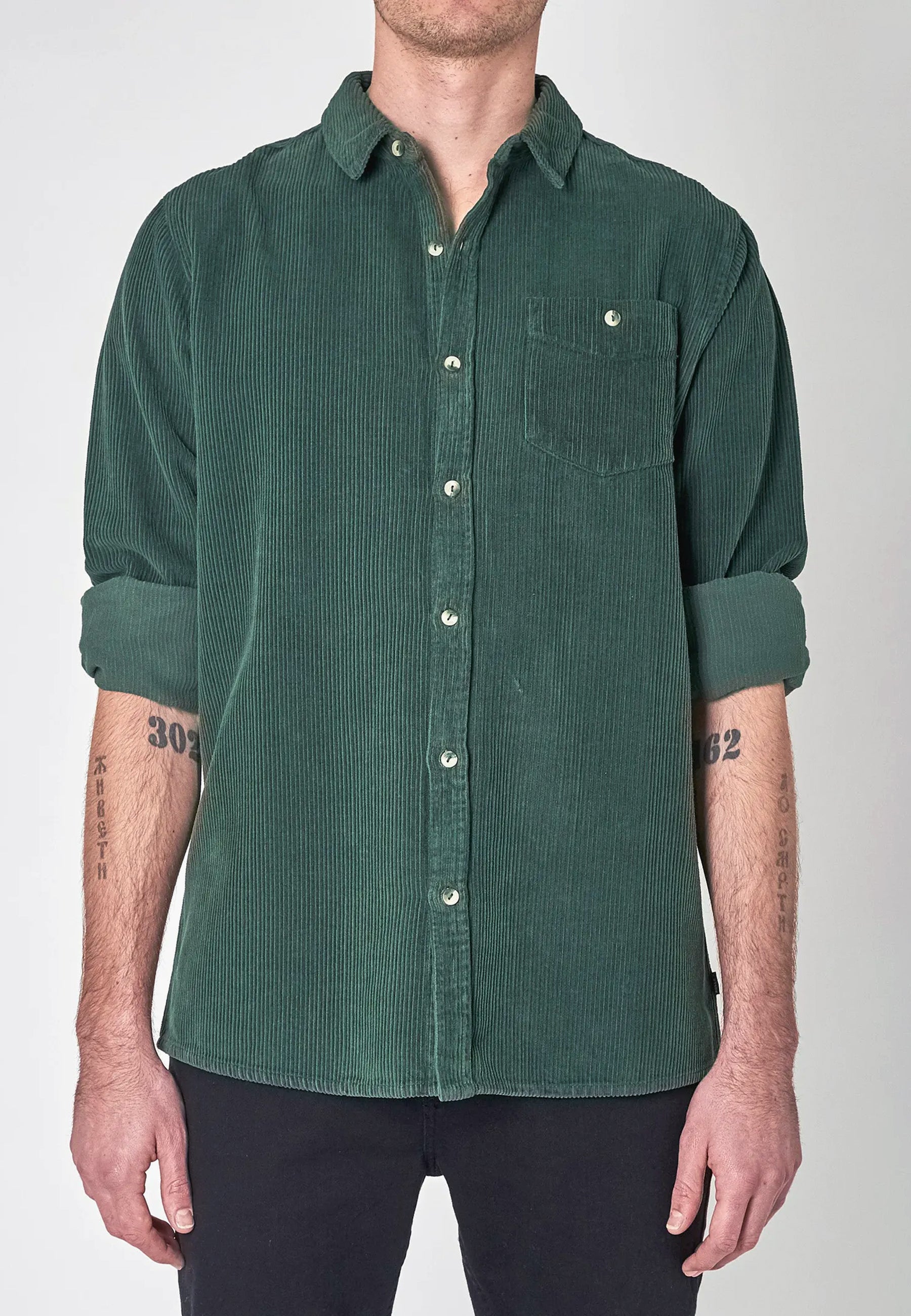 Men At Work Shirt Fat Cord - pine