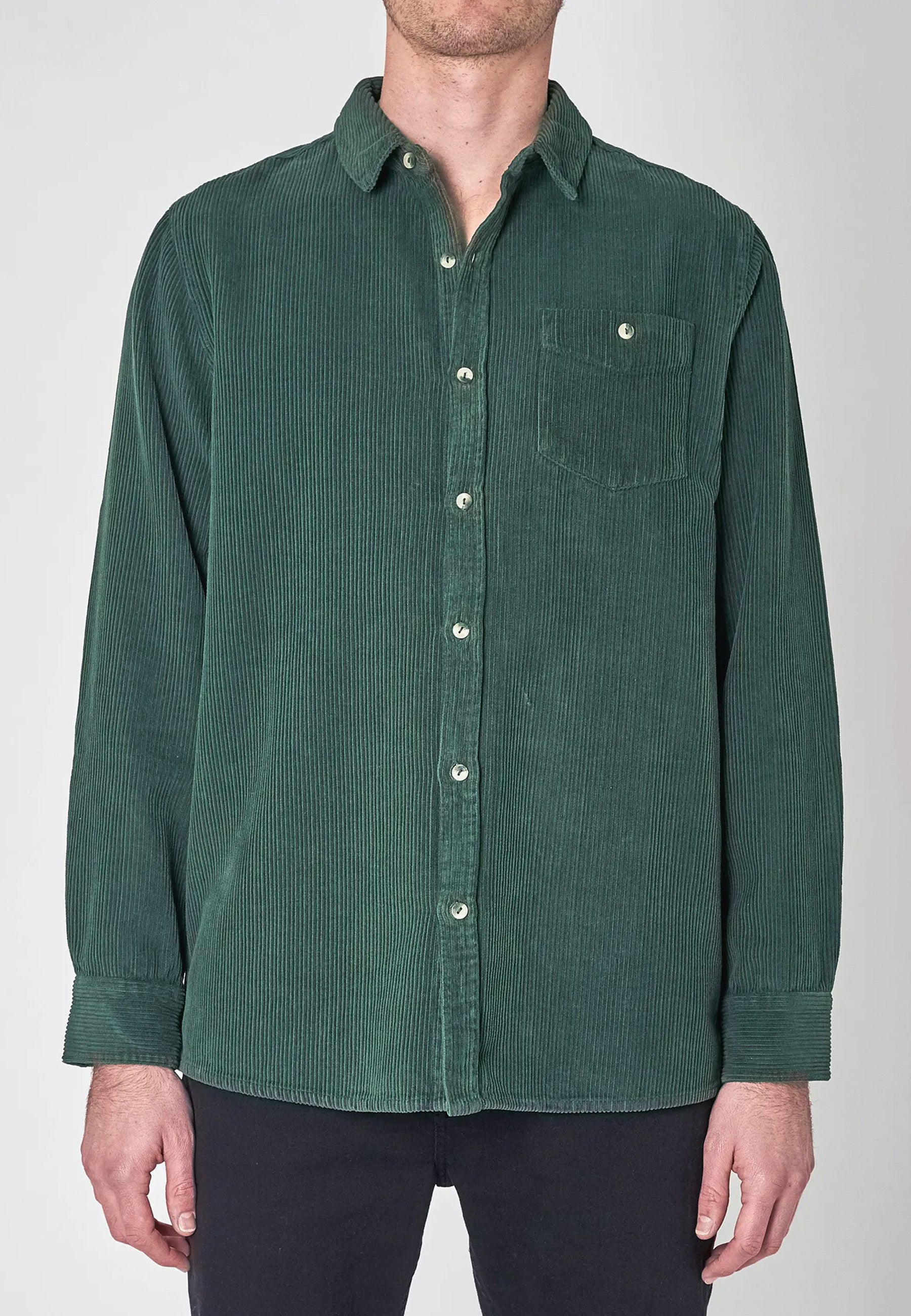 Men At Work Shirt Fat Cord - pine