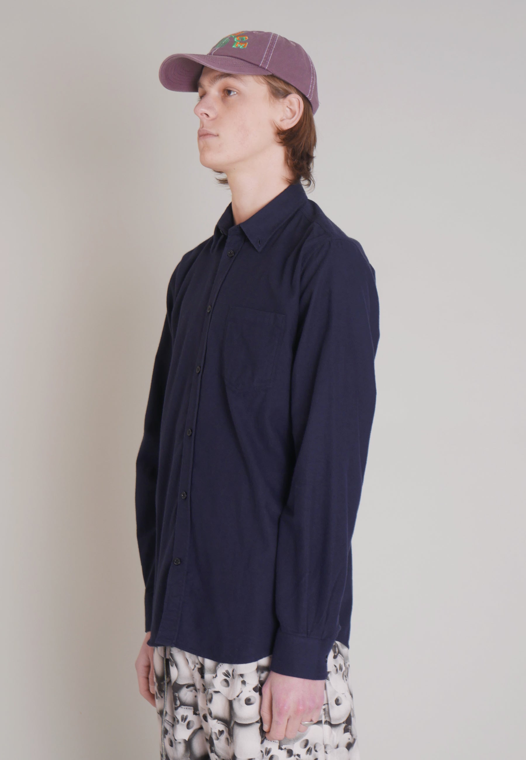 Anton Brushed Flannel - dark navy