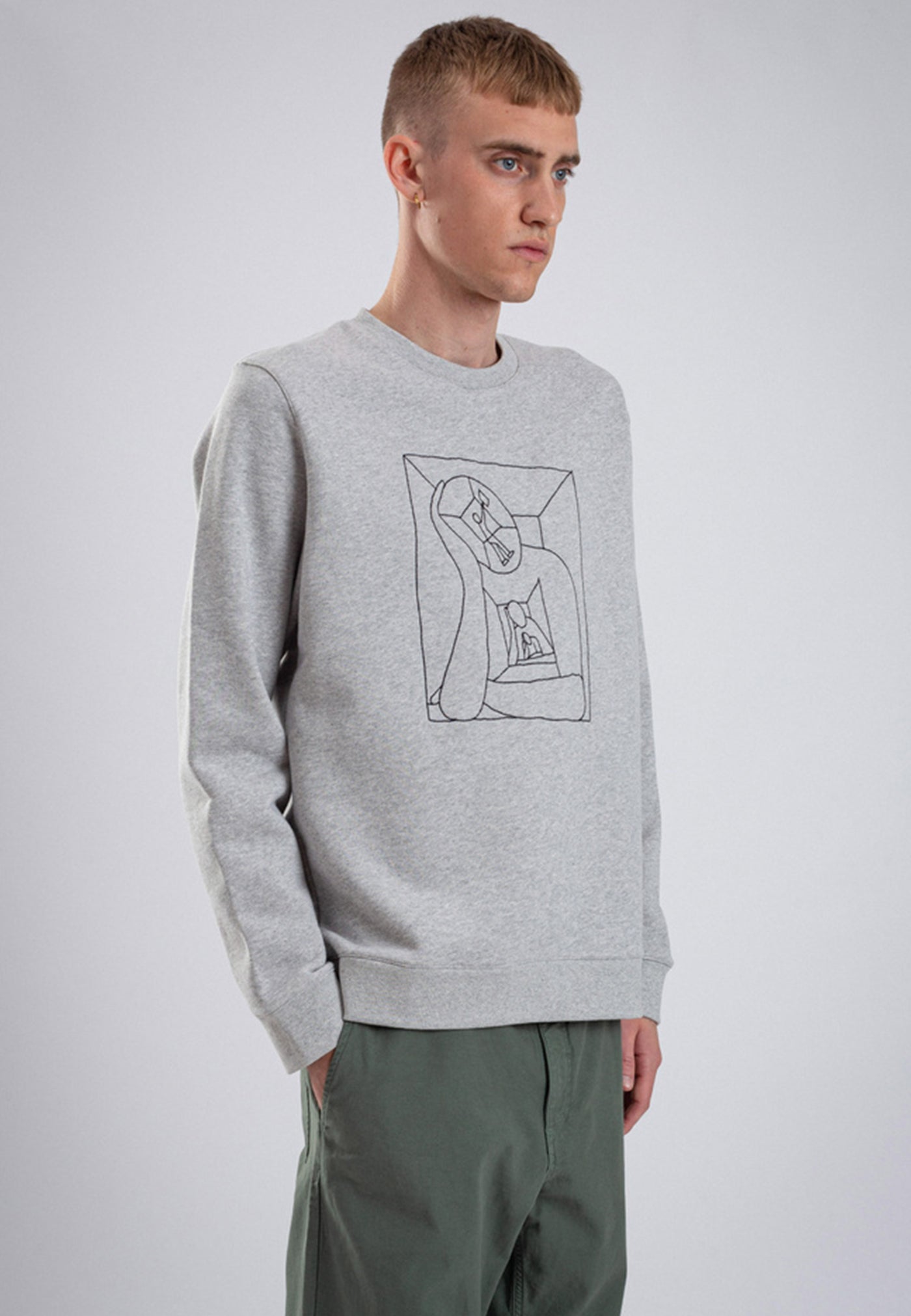 GM x NP Vagn Boredom Logo Crew - light grey melange