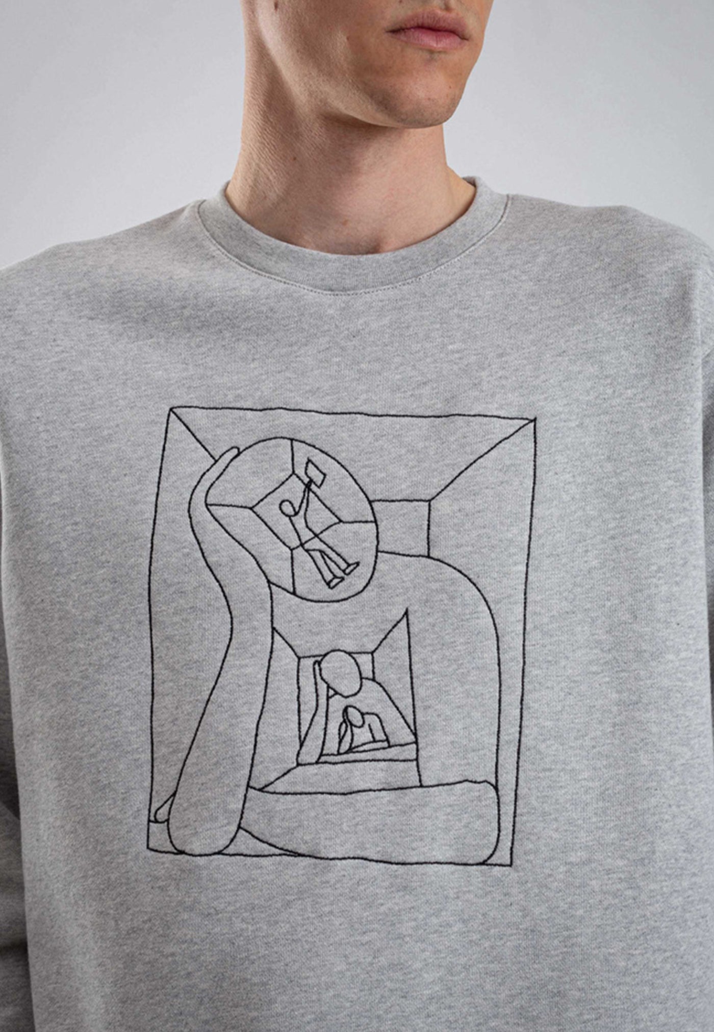 GM x NP Vagn Boredom Logo Crew - light grey melange