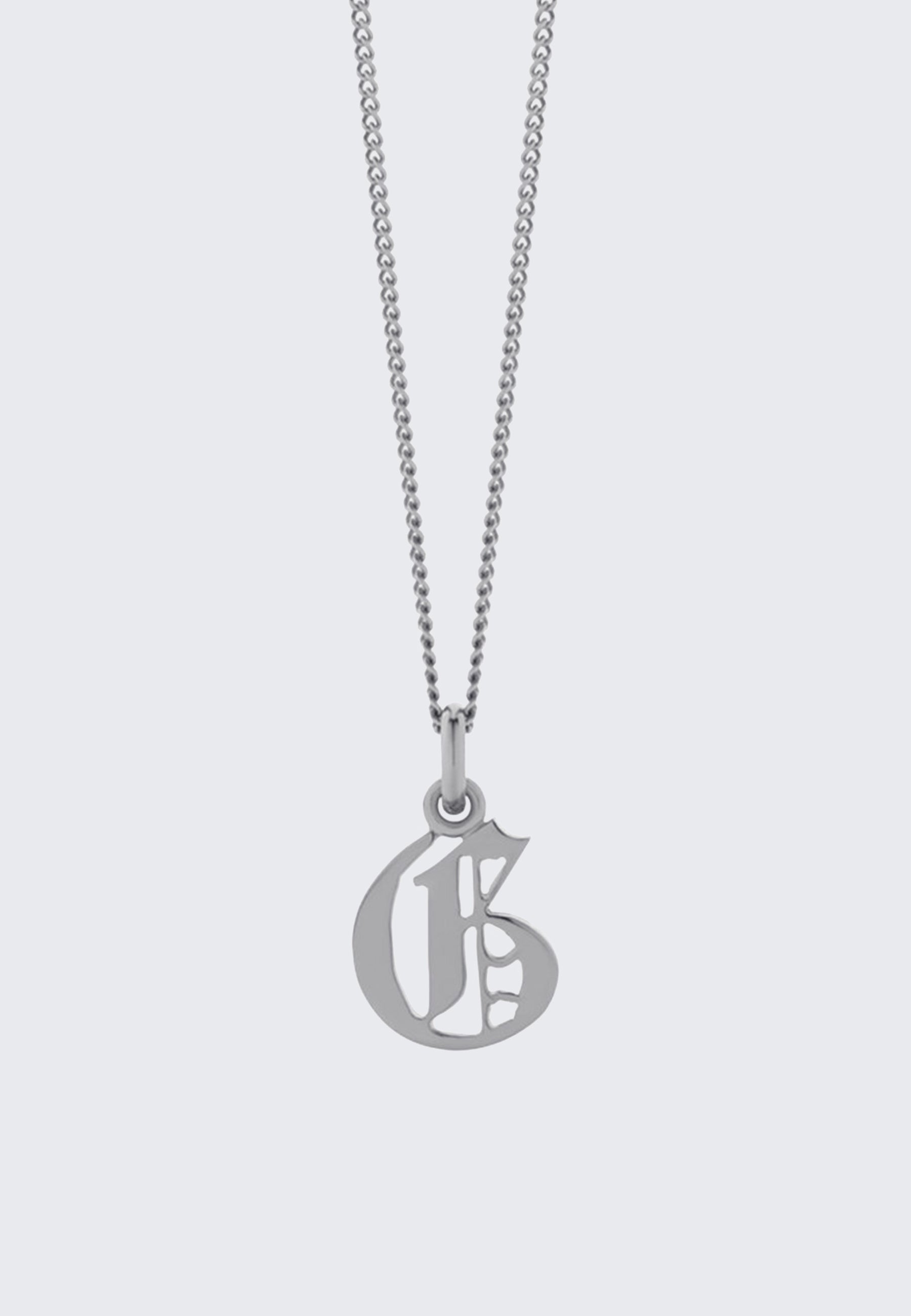 Petite Capital Letter Necklace - silver G