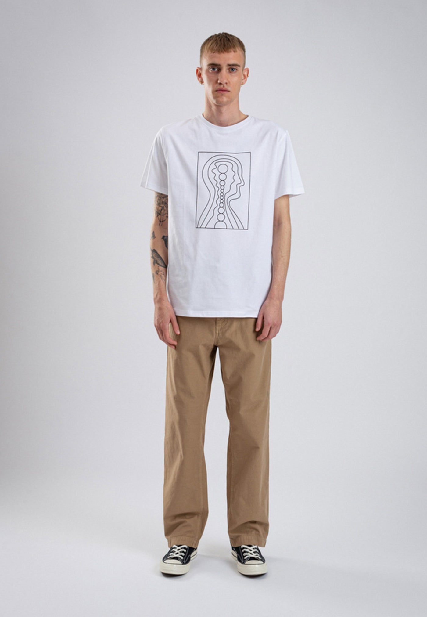 GM x NP Niels Stick Drawing T-Shirt - white