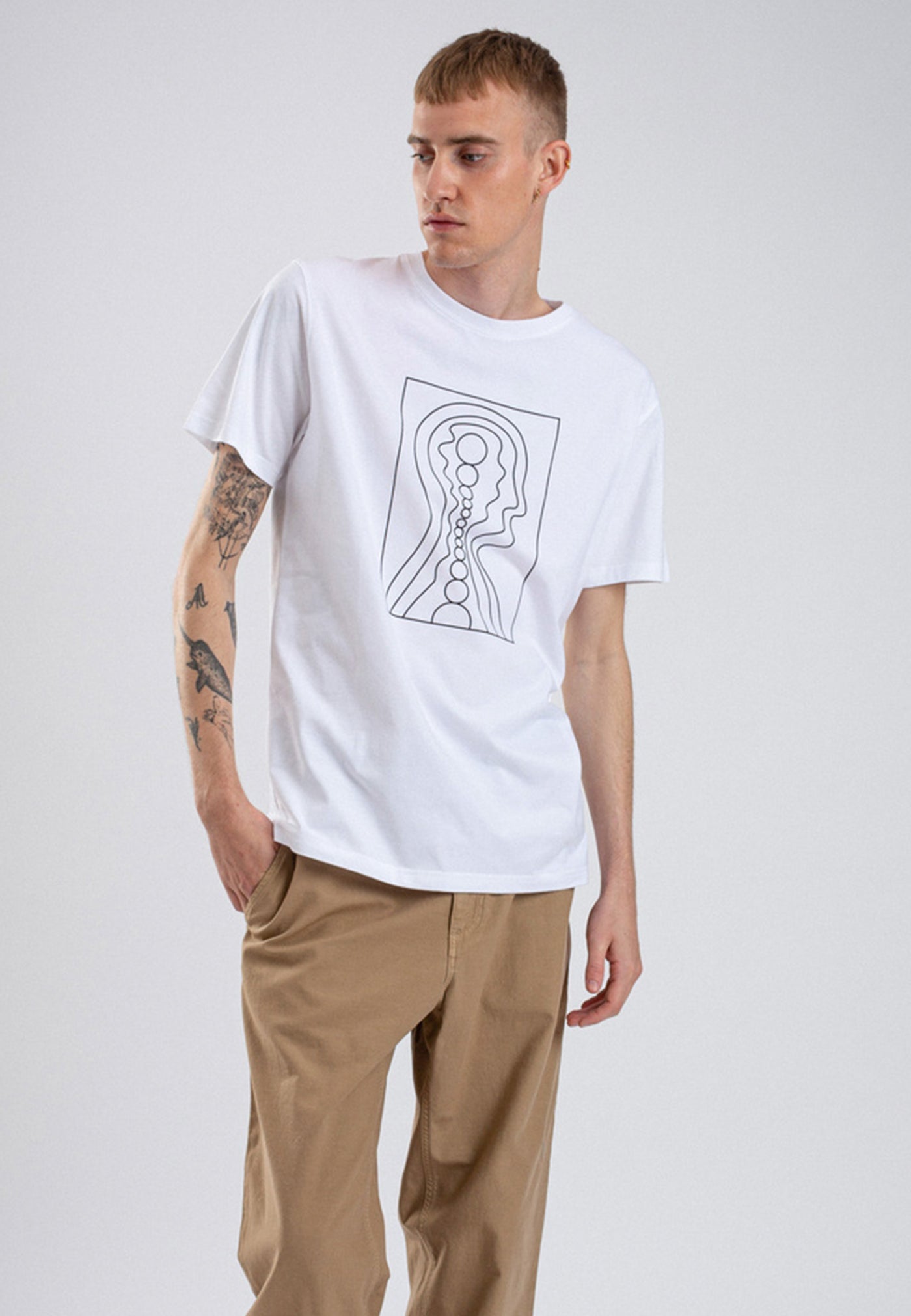 GM x NP Niels Stick Drawing T-Shirt - white