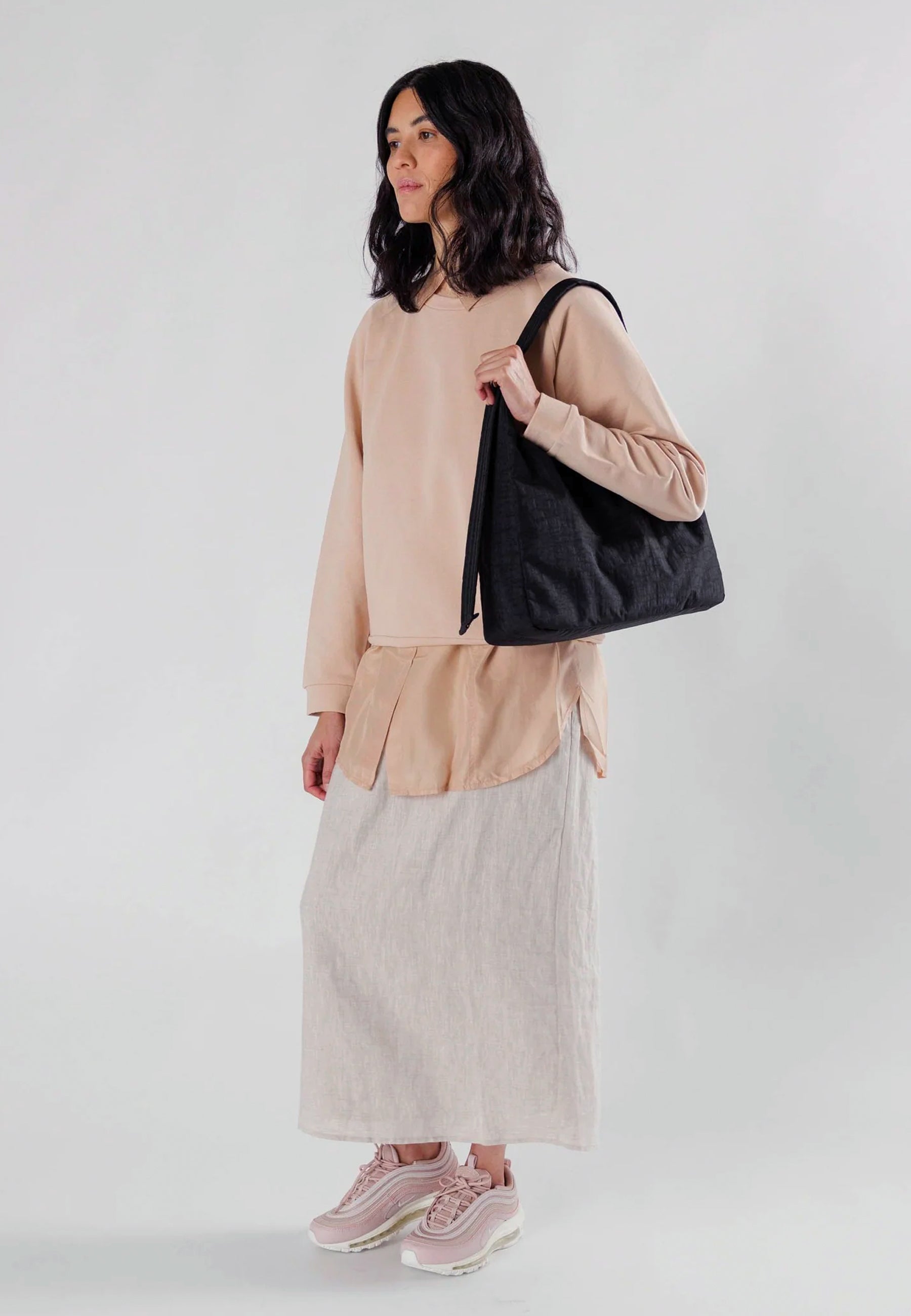 Nylon Shoulder Bag - Black