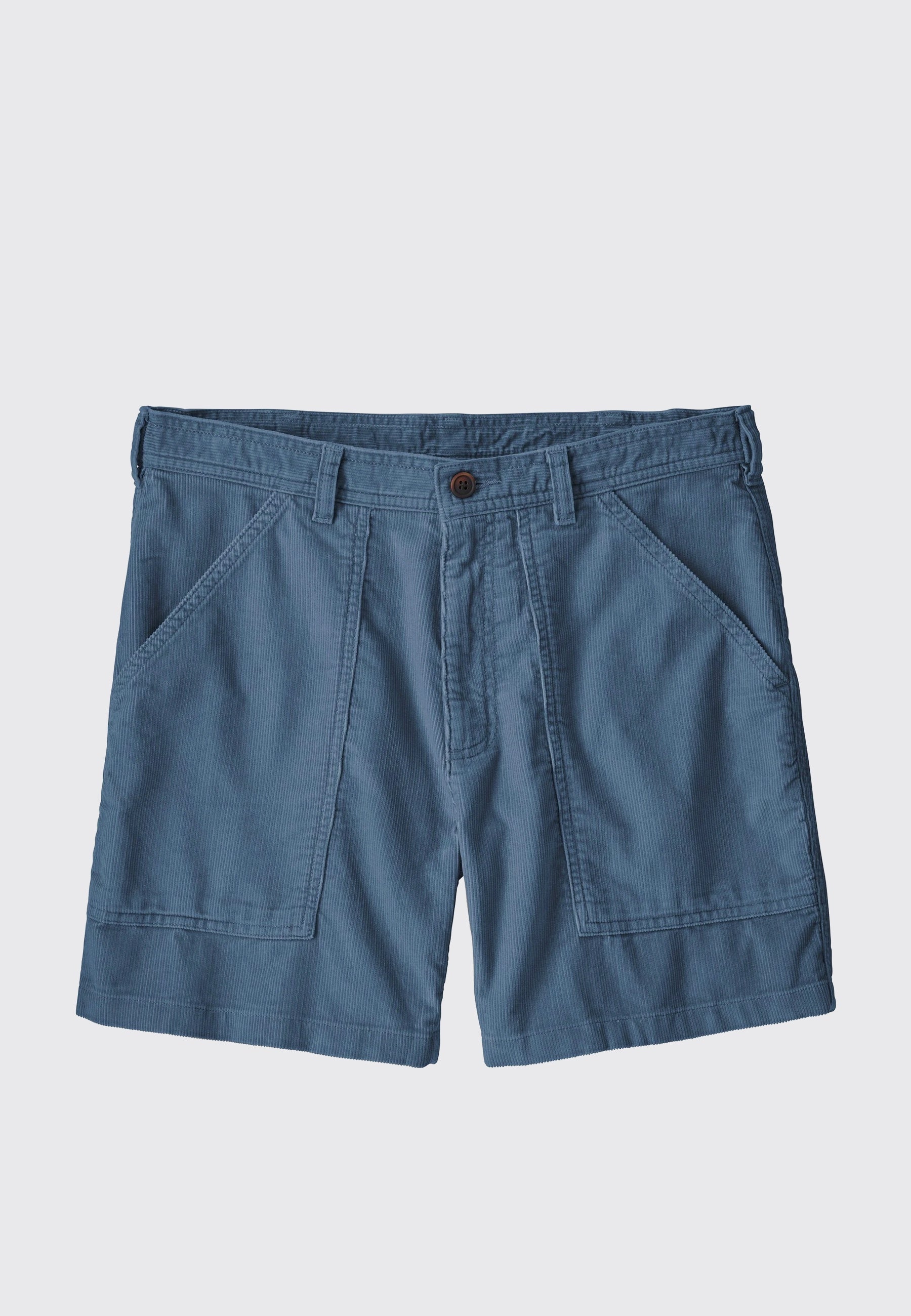 Organic Cotton Cord Utility Shorts 6inch - pigeon blue