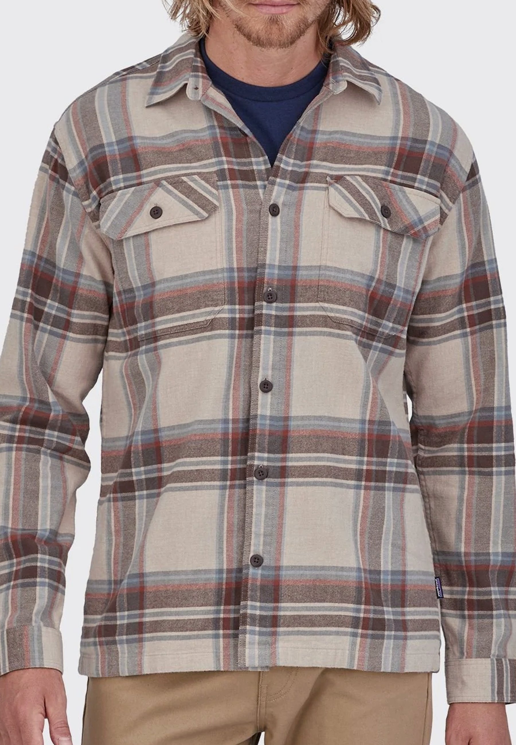 Organic Fjord Flannel Shirt - nautilus tan