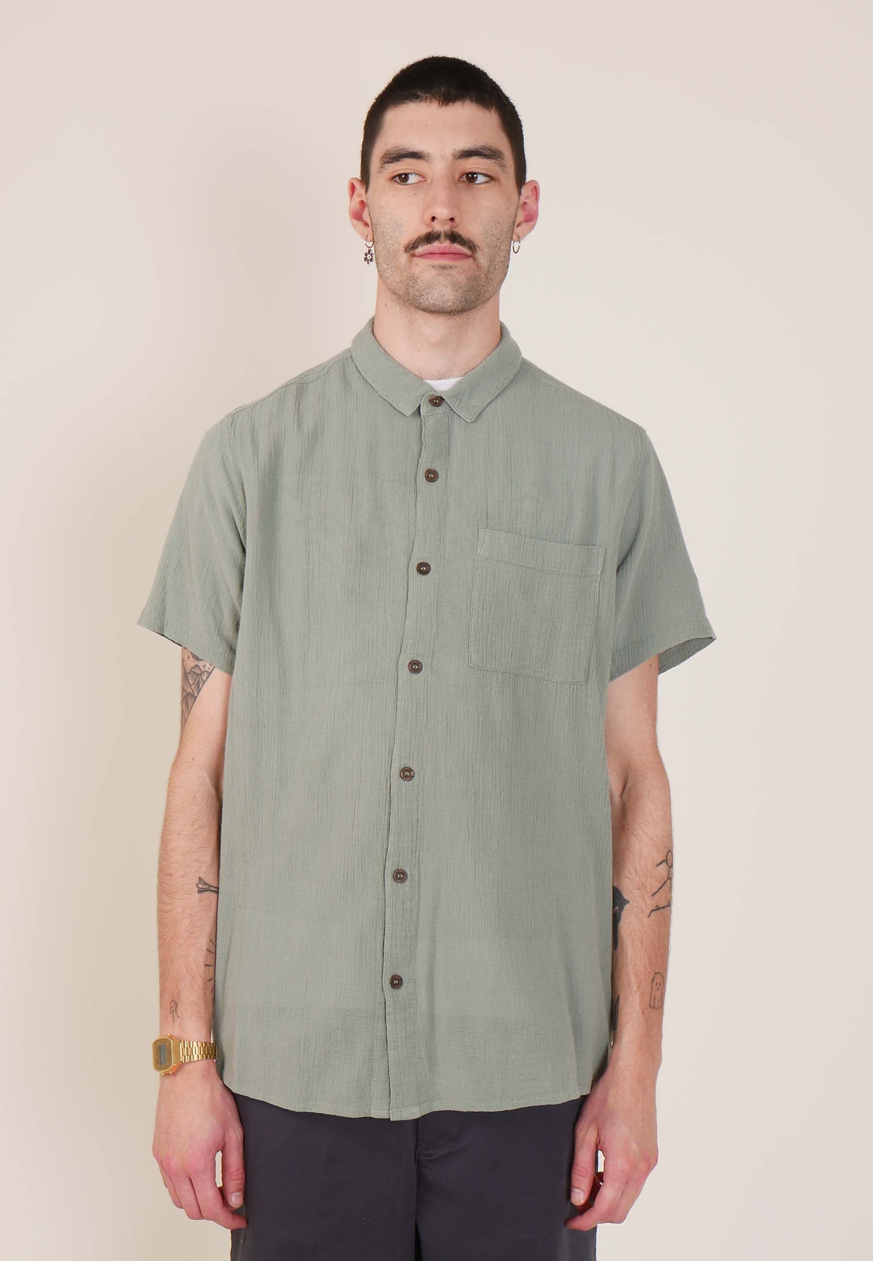 Bon Crepe Shirt - moss