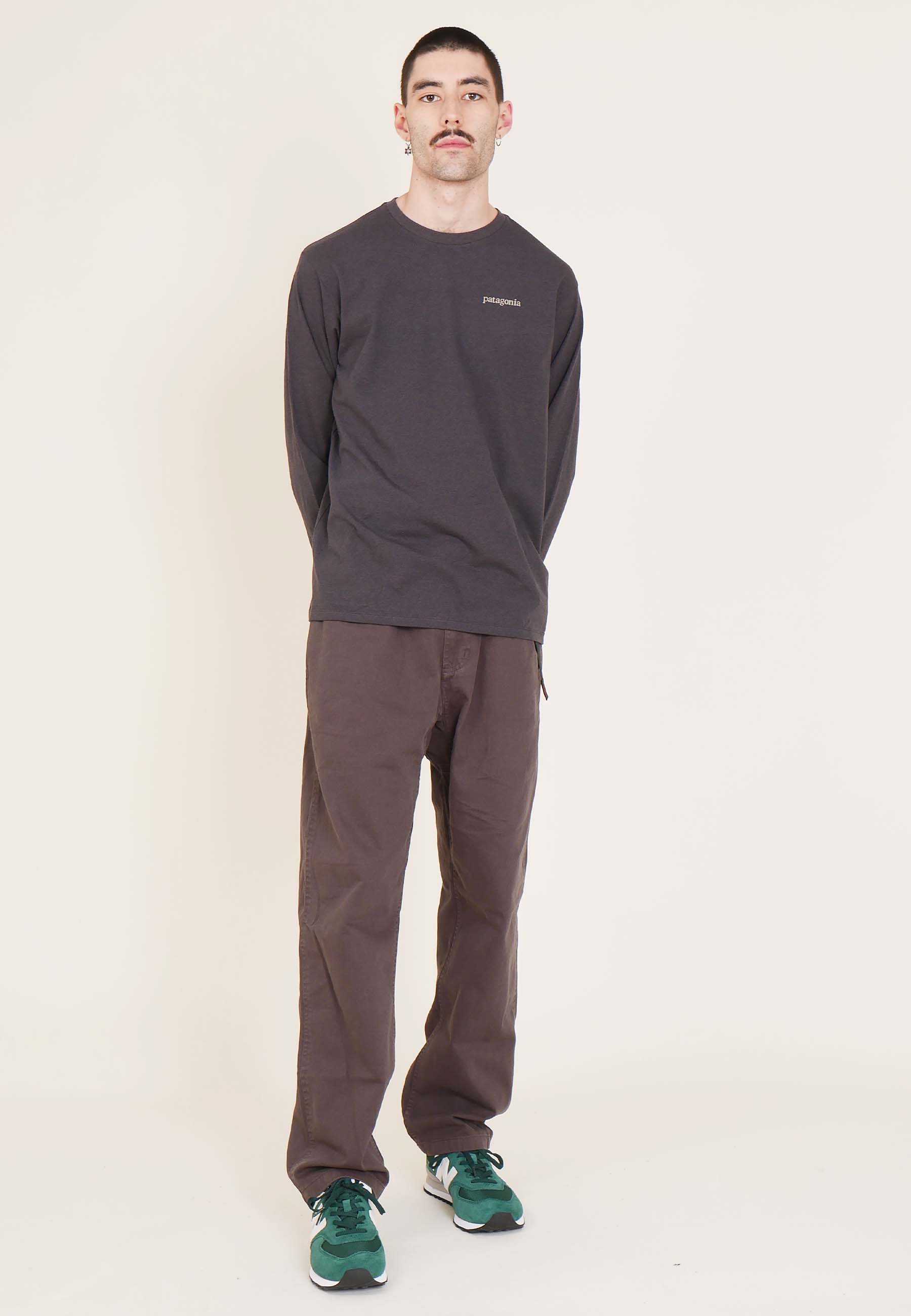 Line logo Ridge Responsibili Long Sleeve - basalt brown