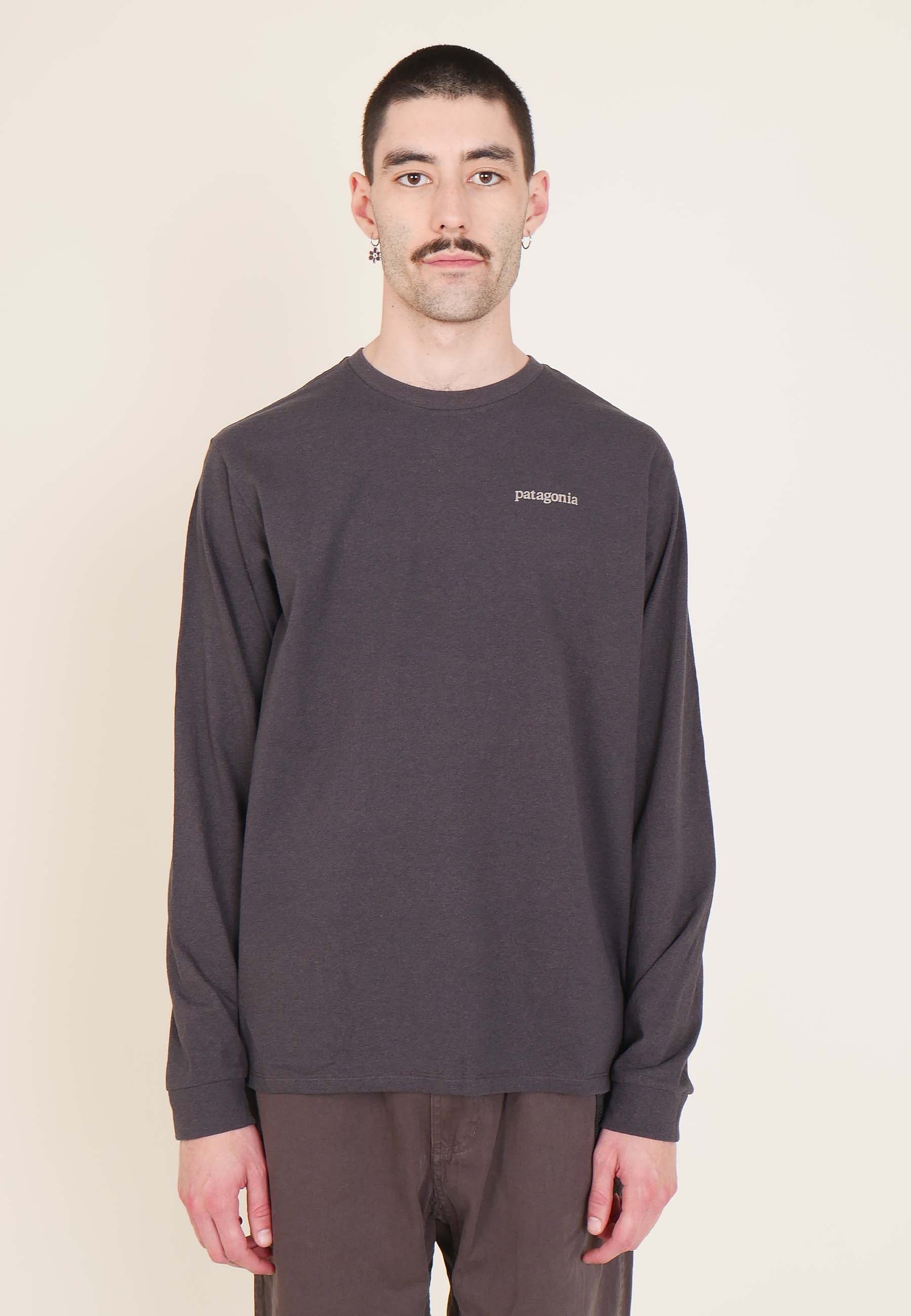 Line logo Ridge Responsibili Long Sleeve - basalt brown