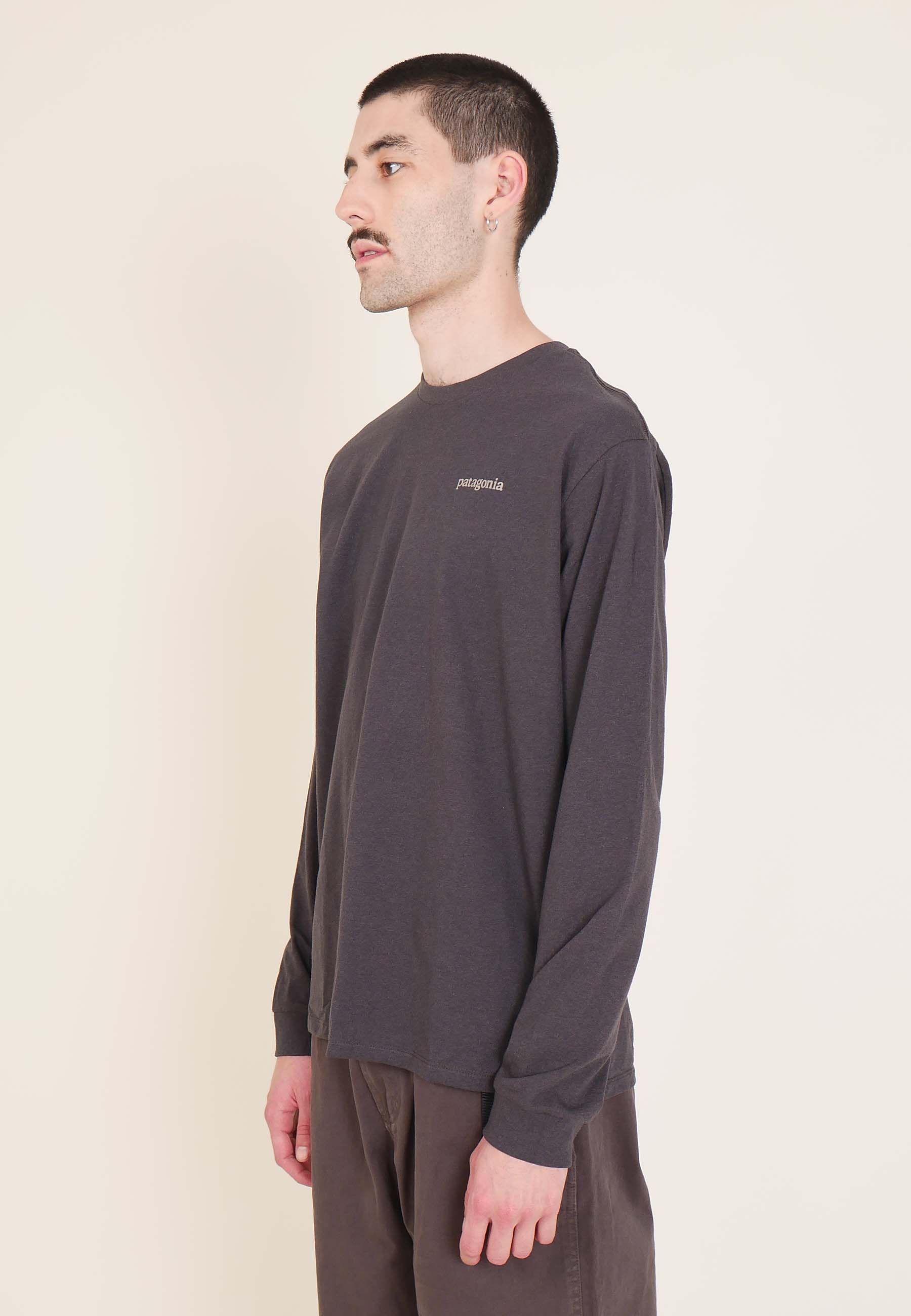 Line logo Ridge Responsibili Long Sleeve - basalt brown