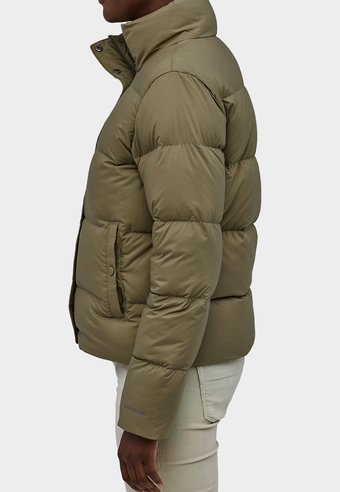 Womens Silent Down Jacket - sage khaki