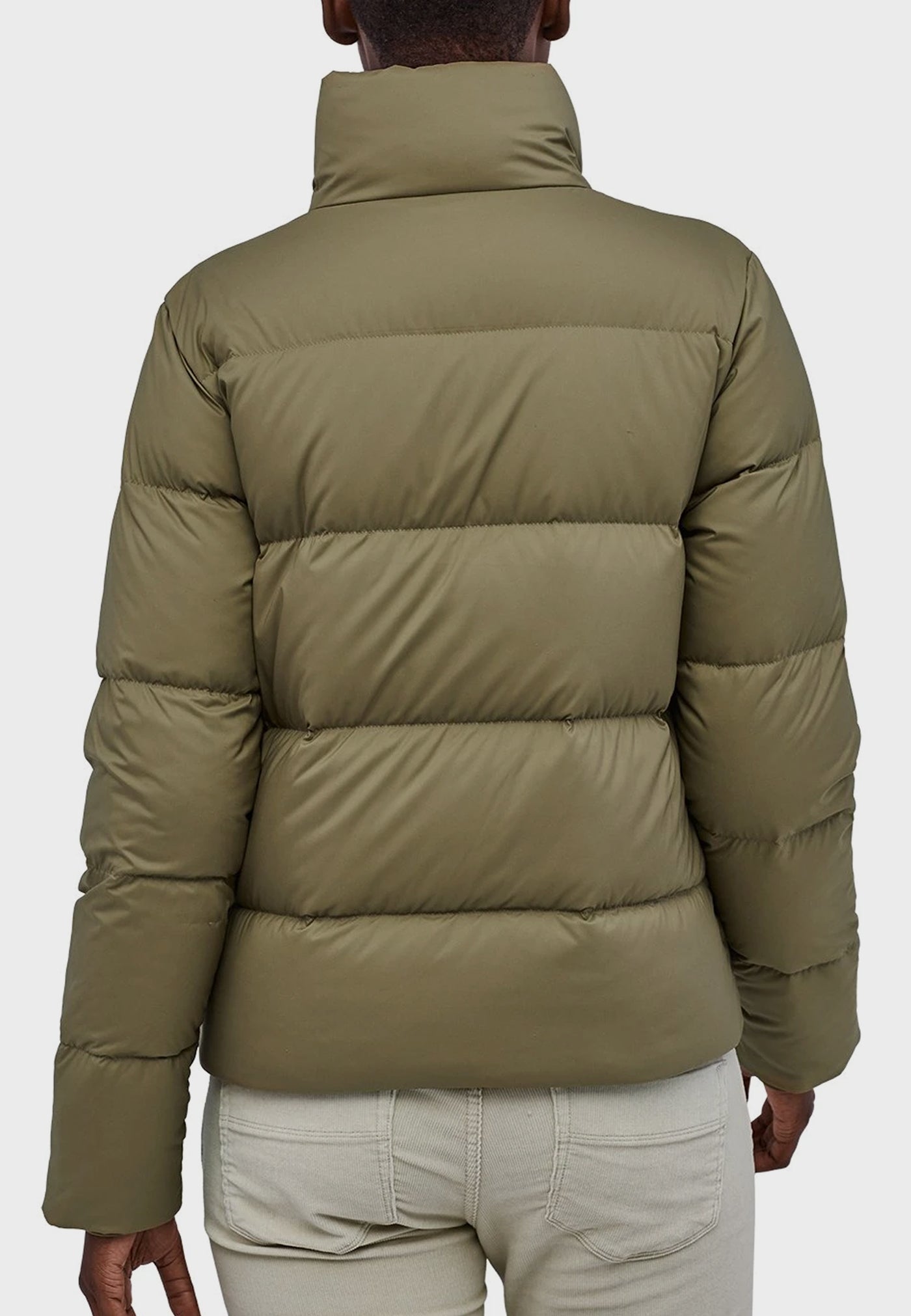 Womens Silent Down Jacket - sage khaki